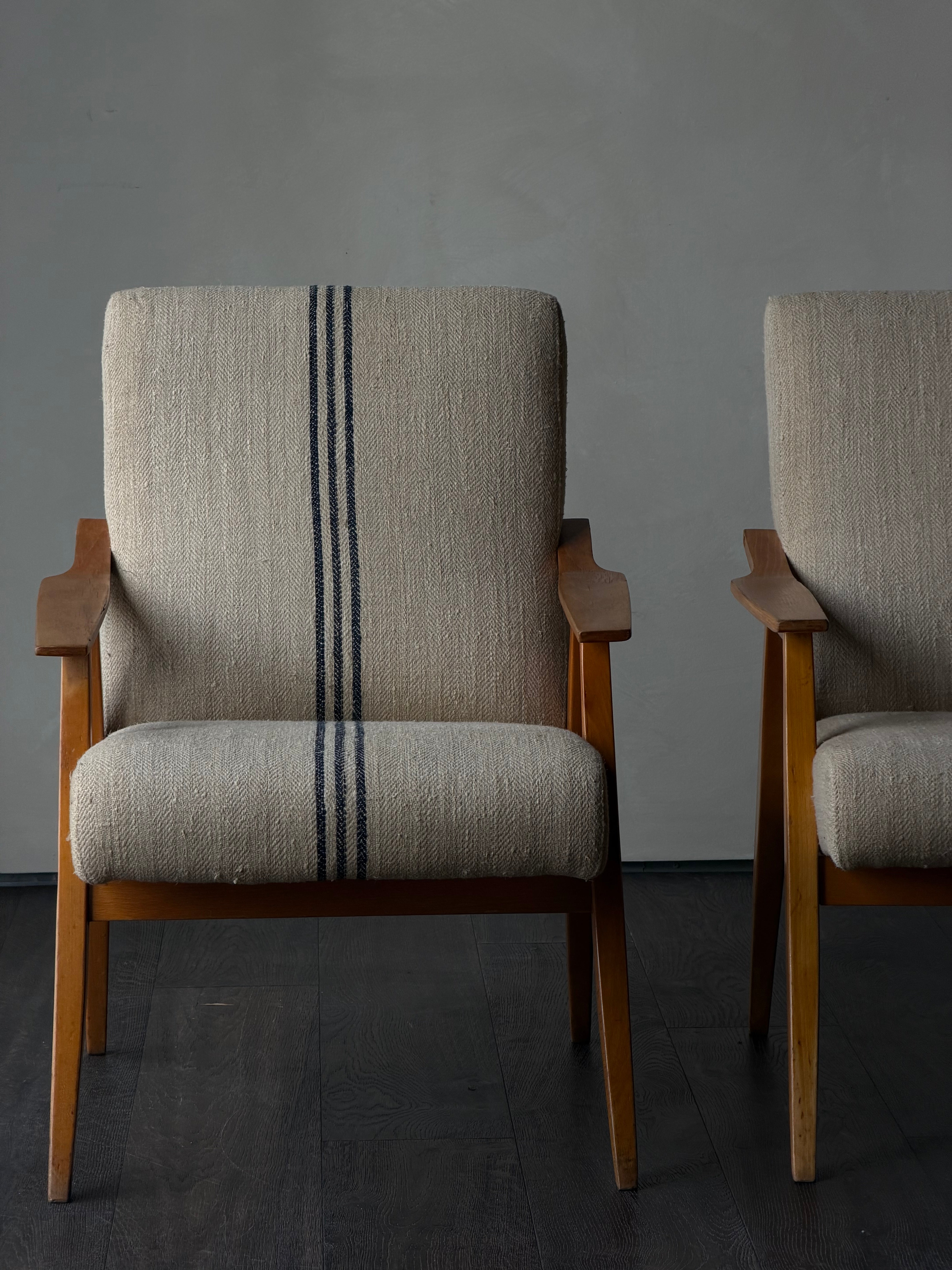 Mid-Century Lounge Chairs, Pair