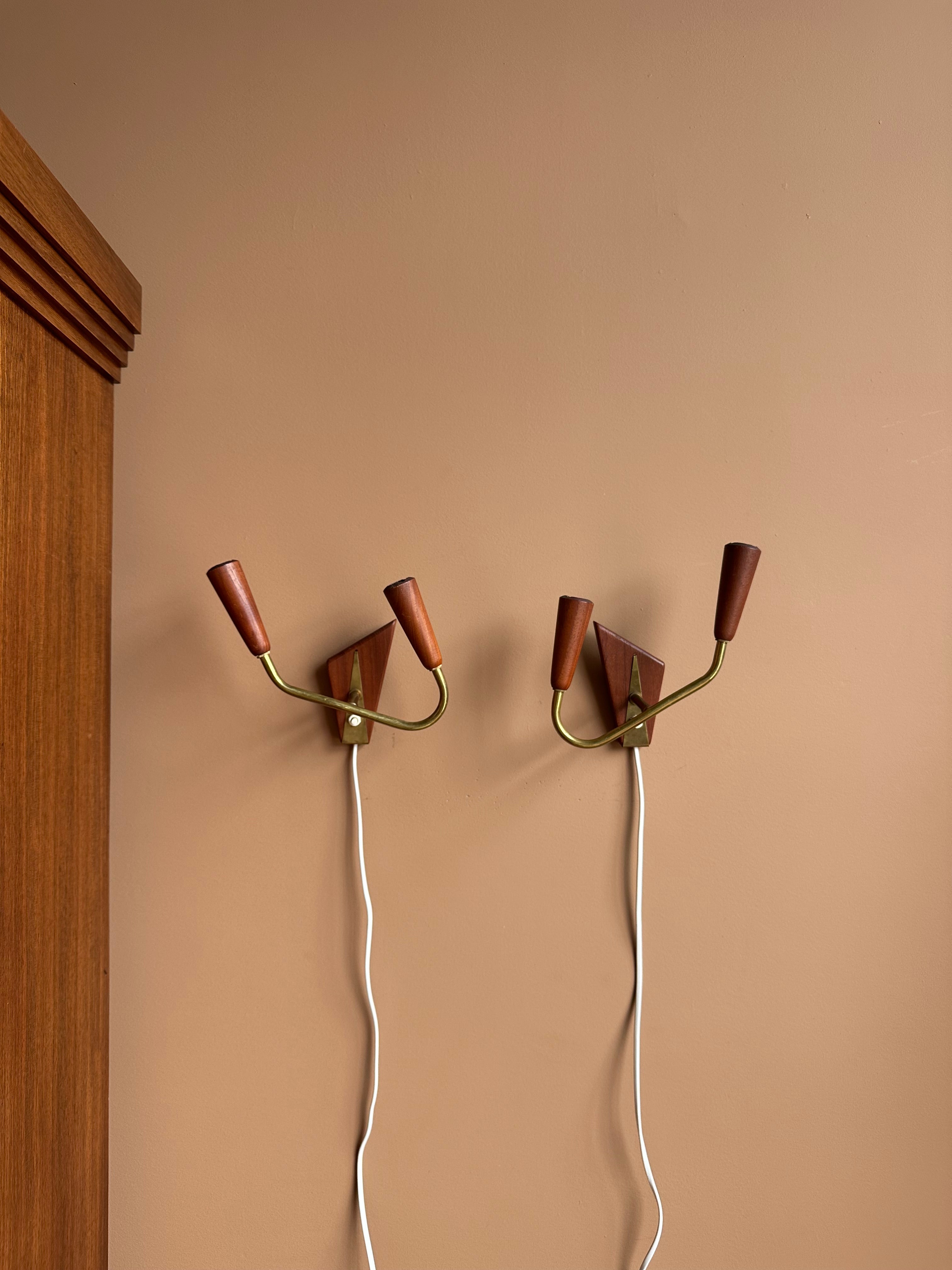 Mid-Century Wall Sconces, Pair