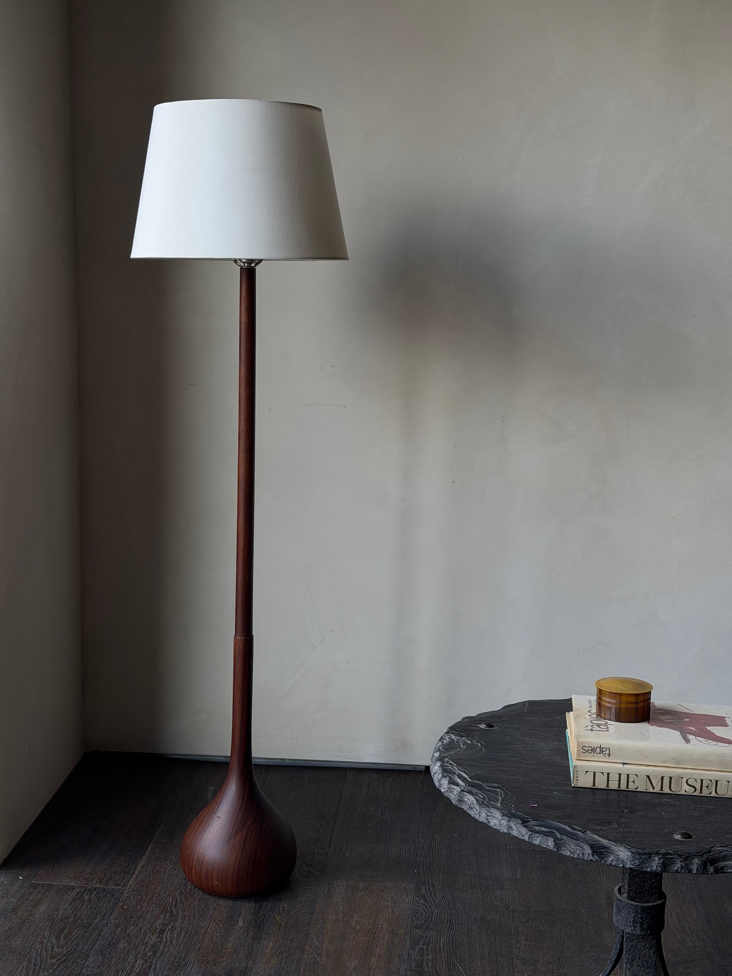 Midcentury Modern Danish Teak Teardrop Floor Lamp