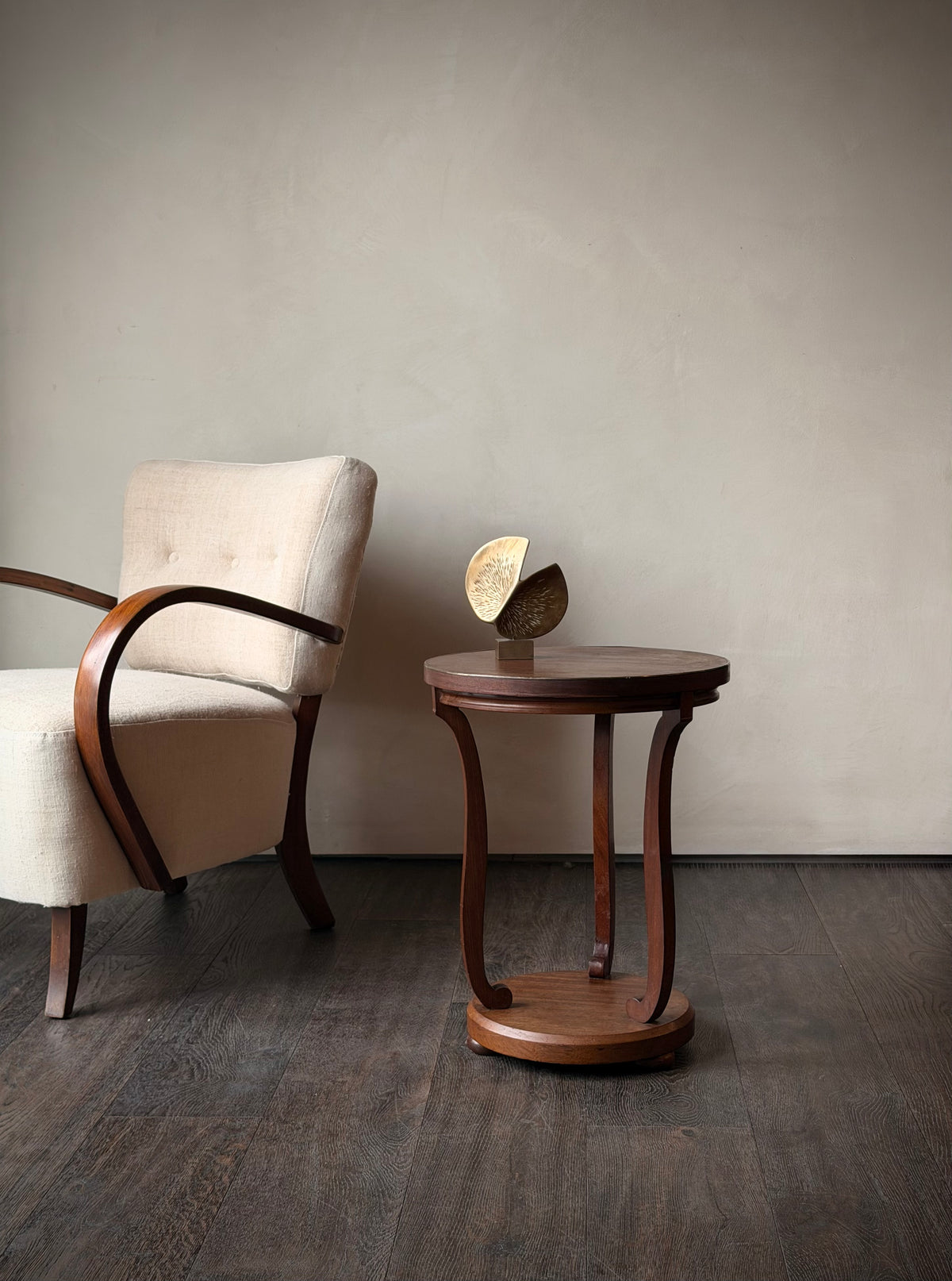 French Art Deco Walnut Side Table