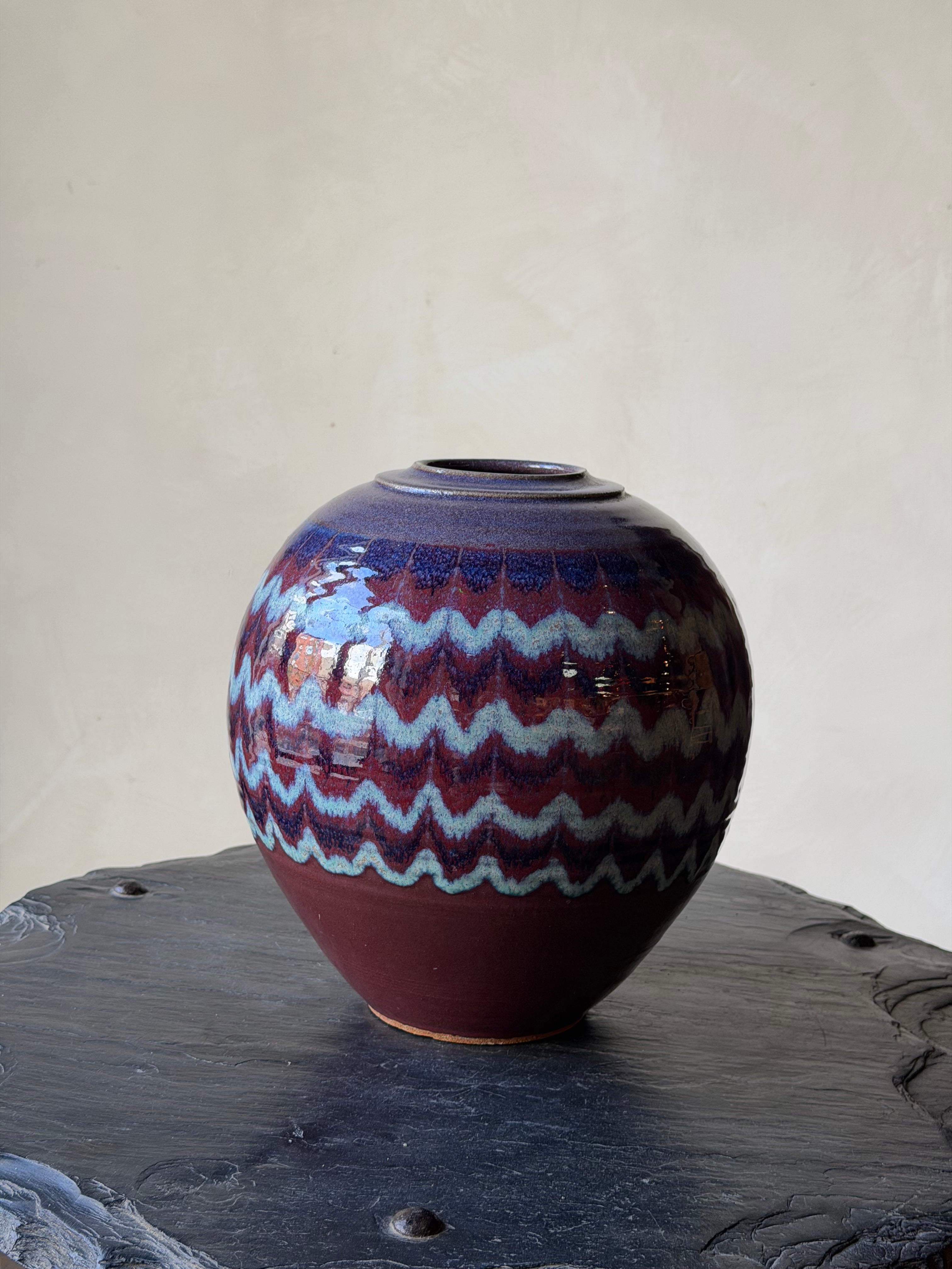 Purple and Blue Glazed Vase