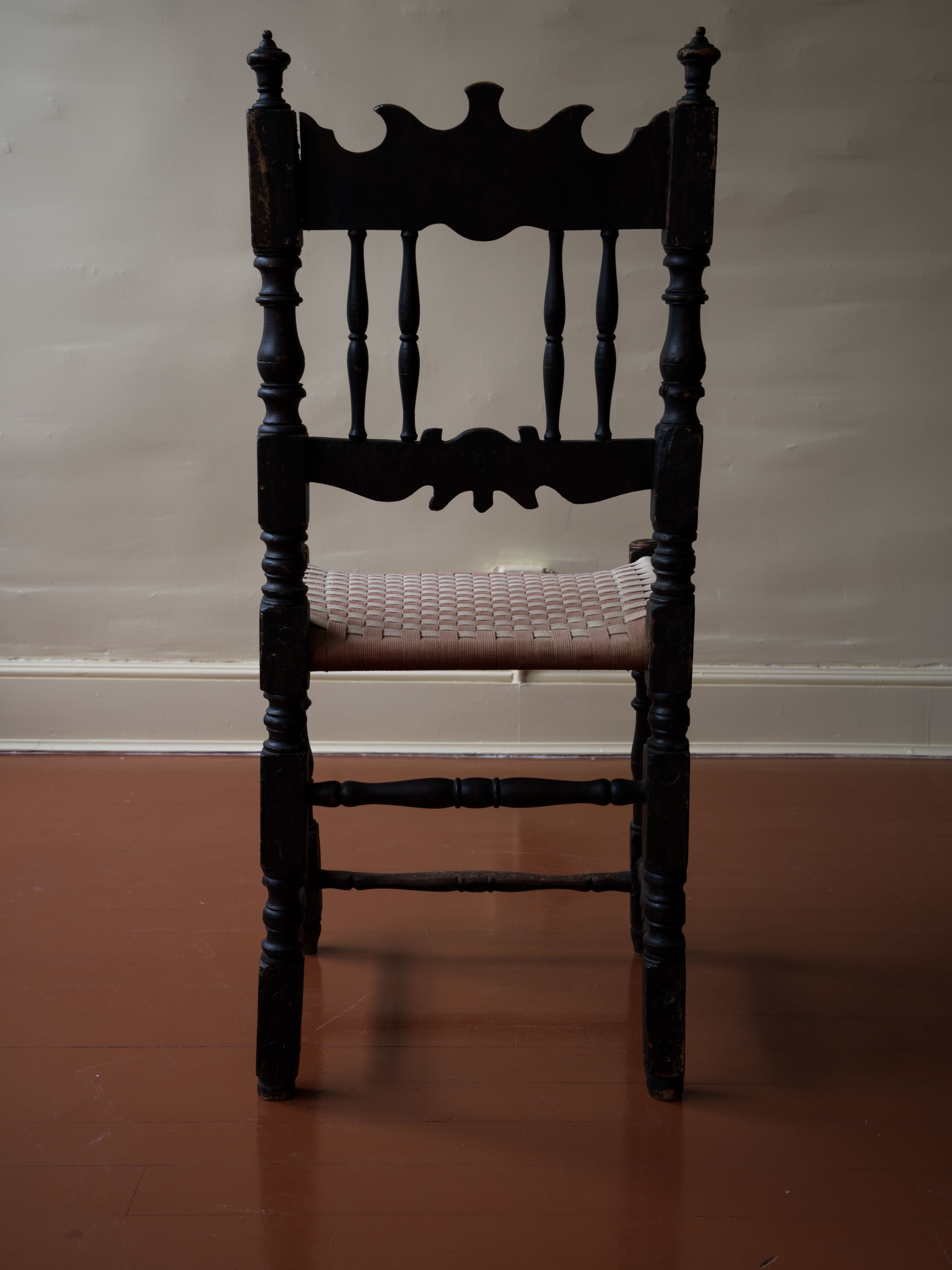 Antique Italian Carved Wood Side Chair