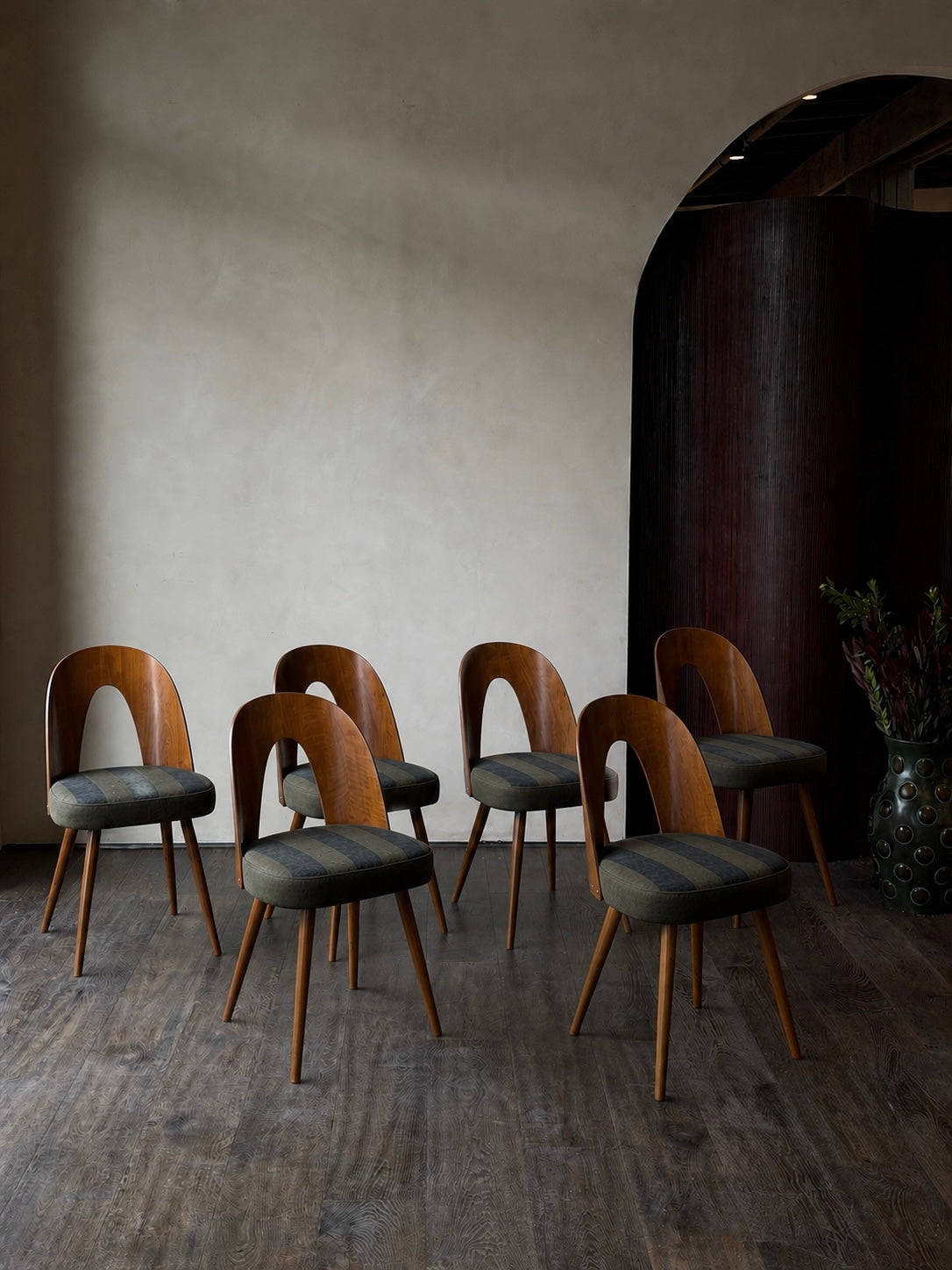 Sculpted Italian Dining Chairs, Six
