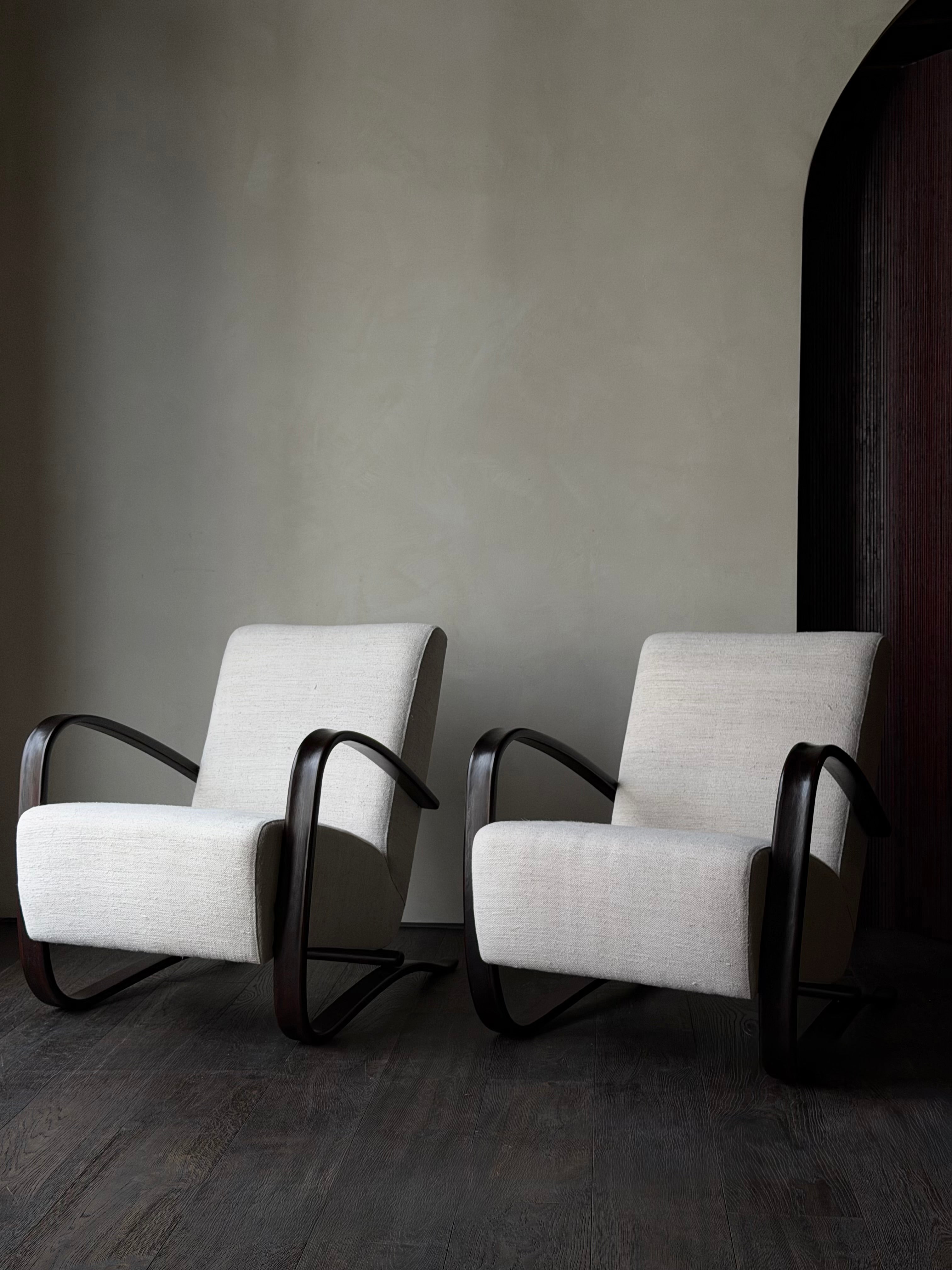 Jindřich Halabala Lounge Chairs, Pair