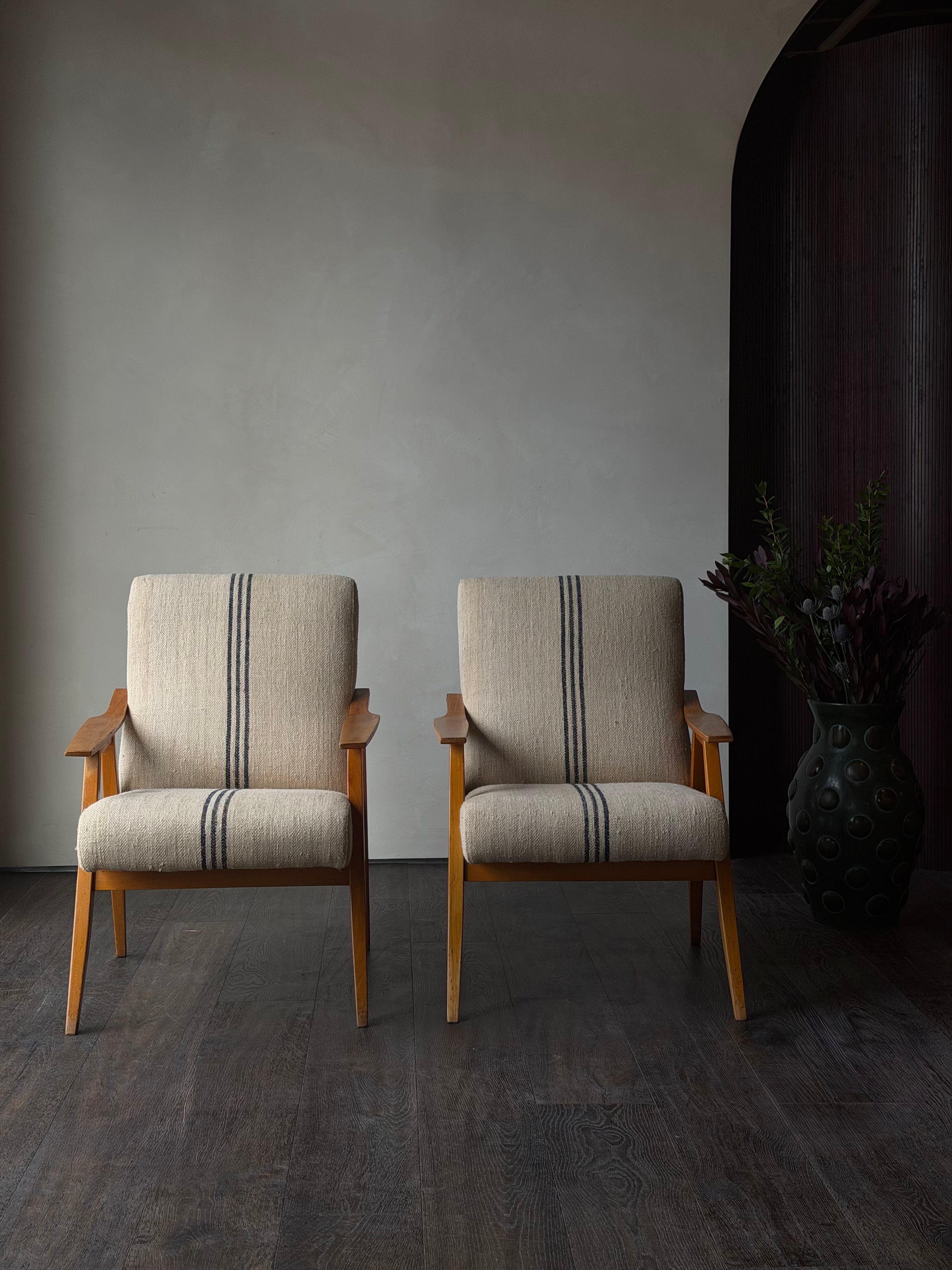 Mid-Century Lounge Chairs, Pair