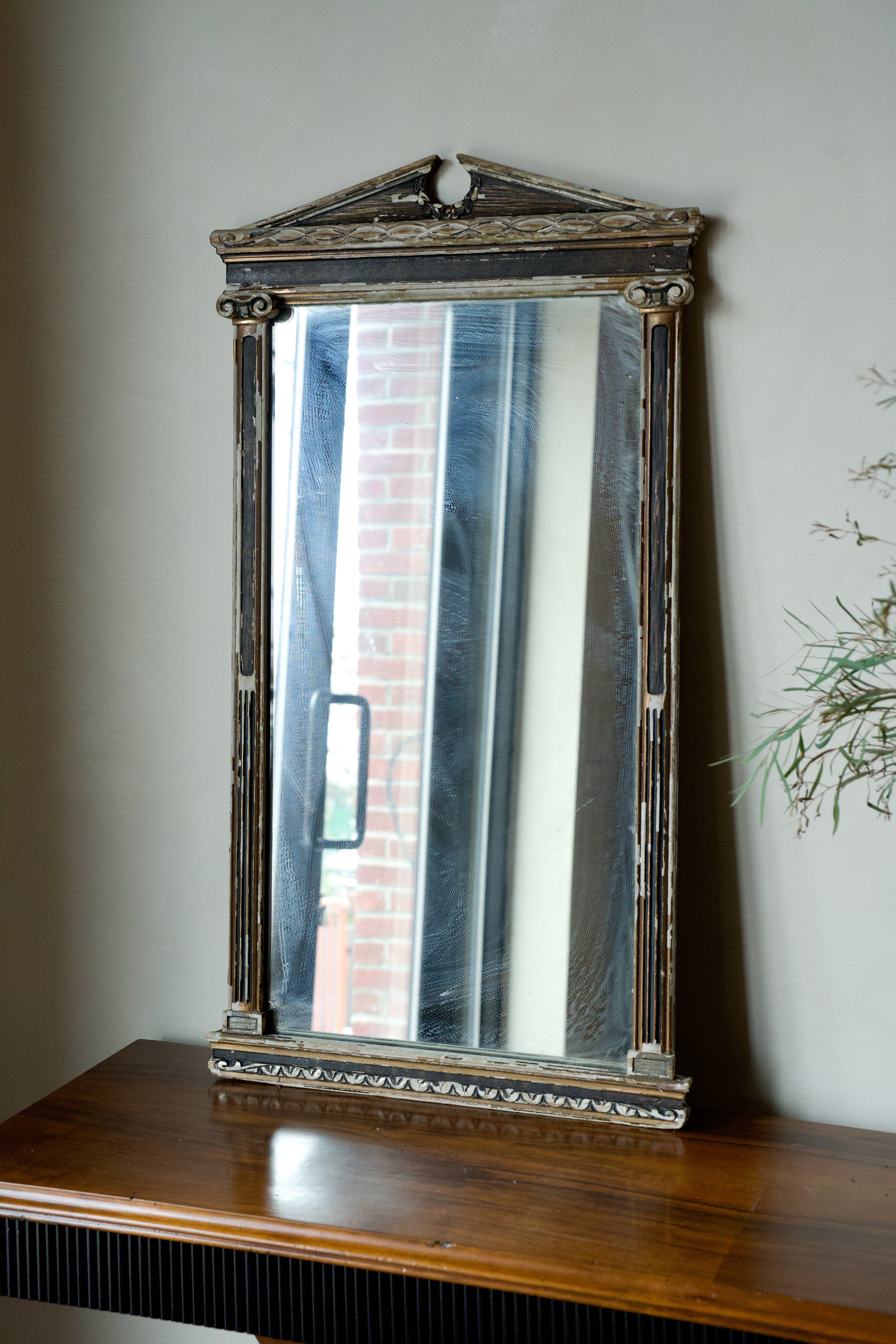 French Painted Trumeau Mirror