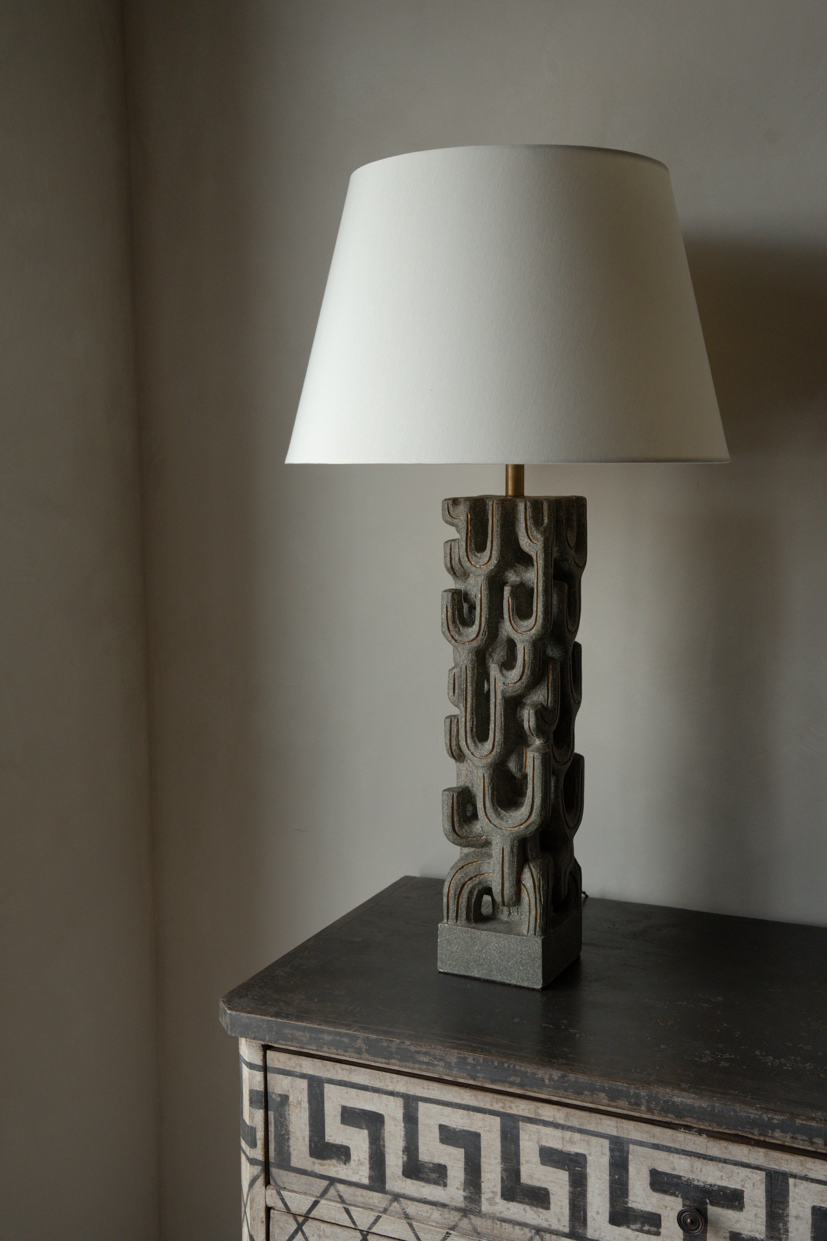 Midcentury Brutalist Chalk Lamp