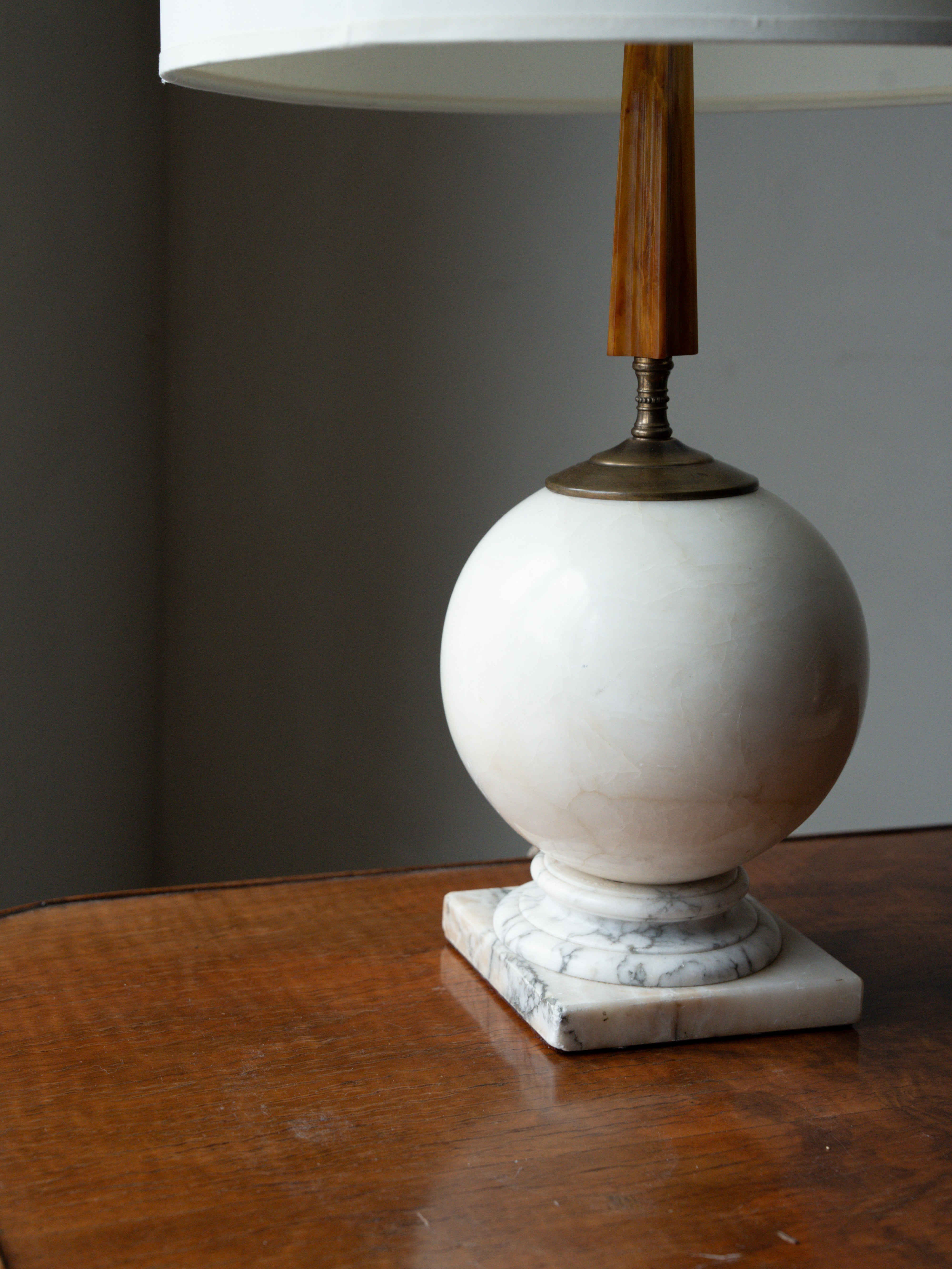 Marble Globe Lamp, c. 1930