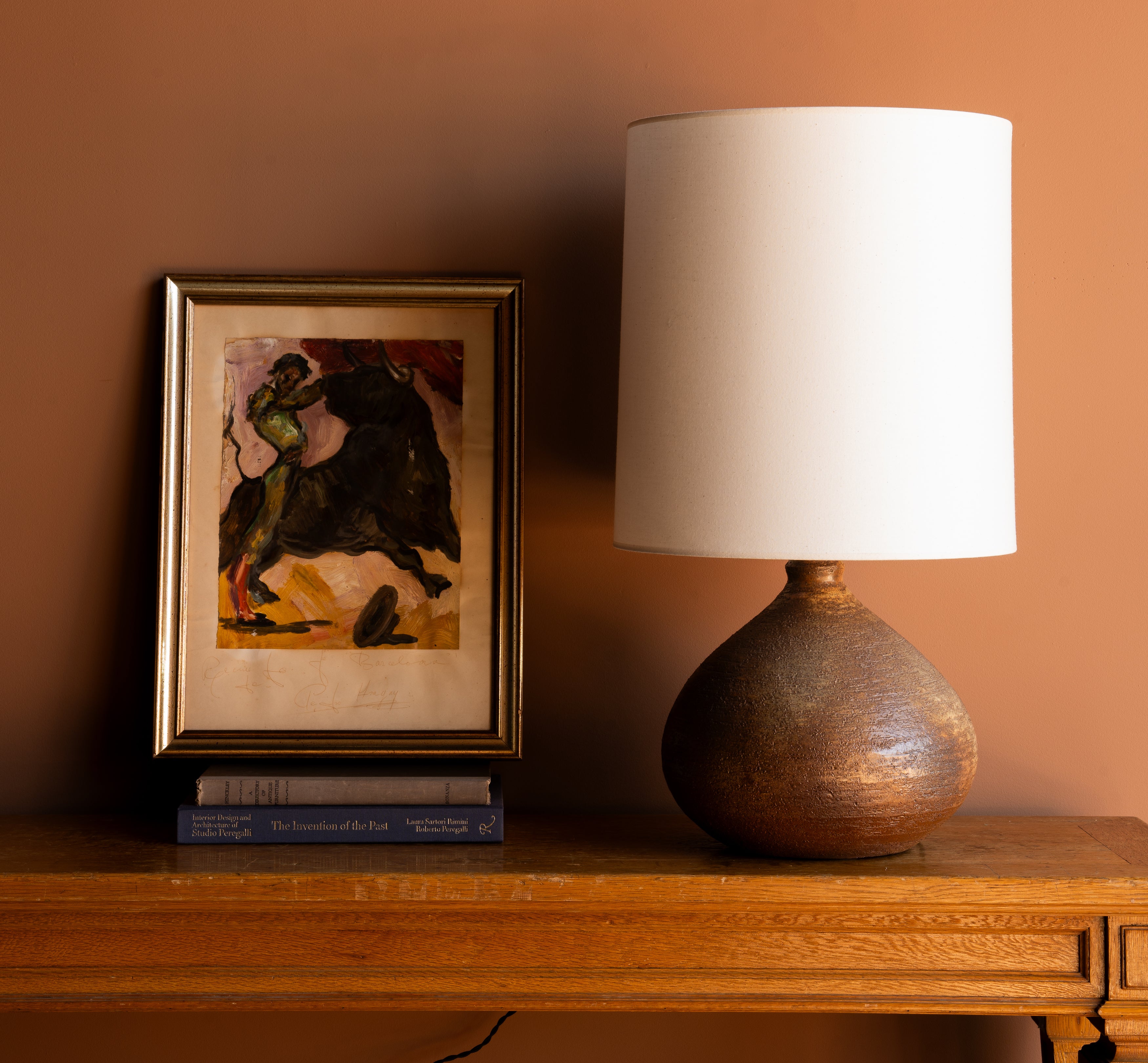 Antique Stoneware Table Lamp