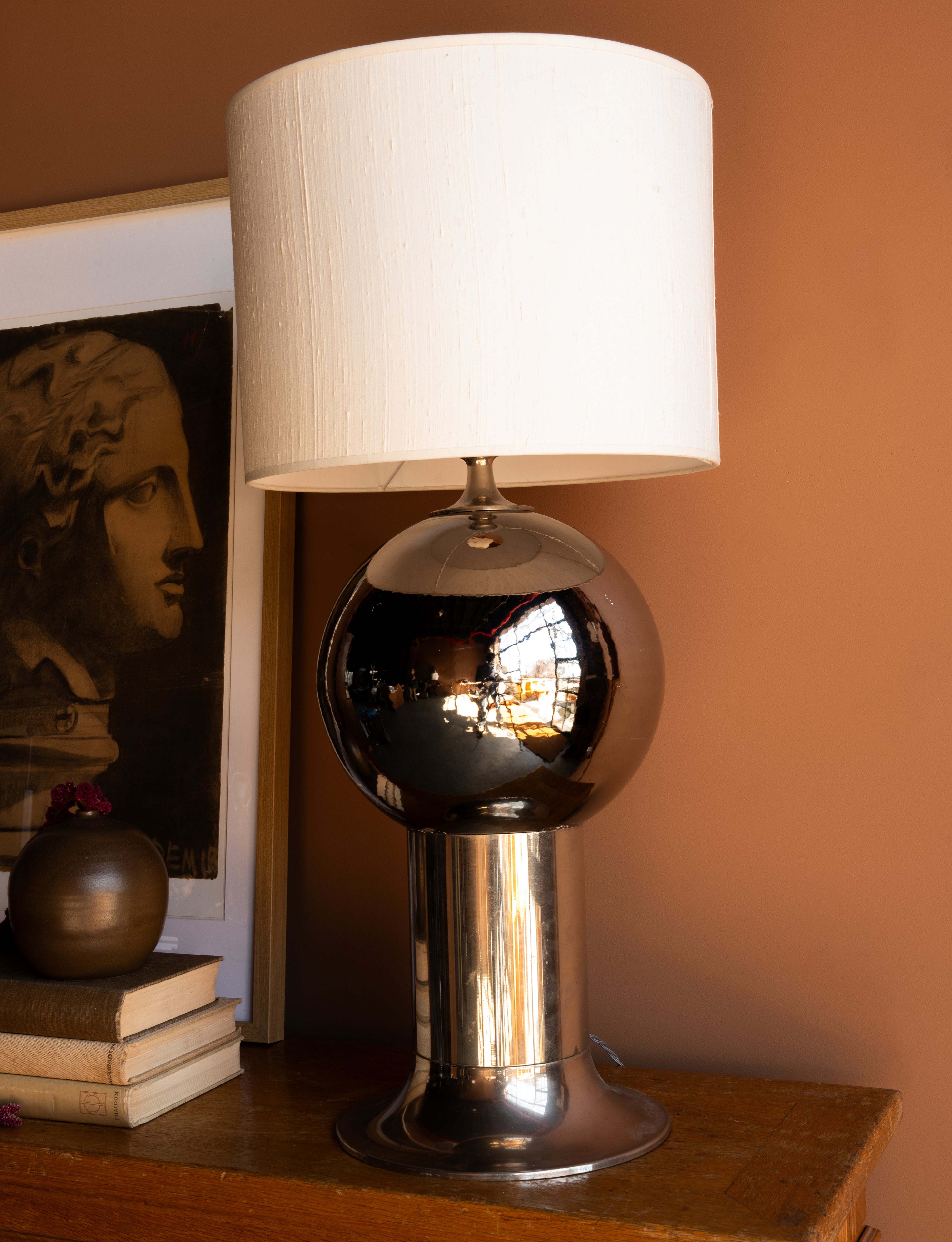 Vintage Modernist Chrome Table Lamp