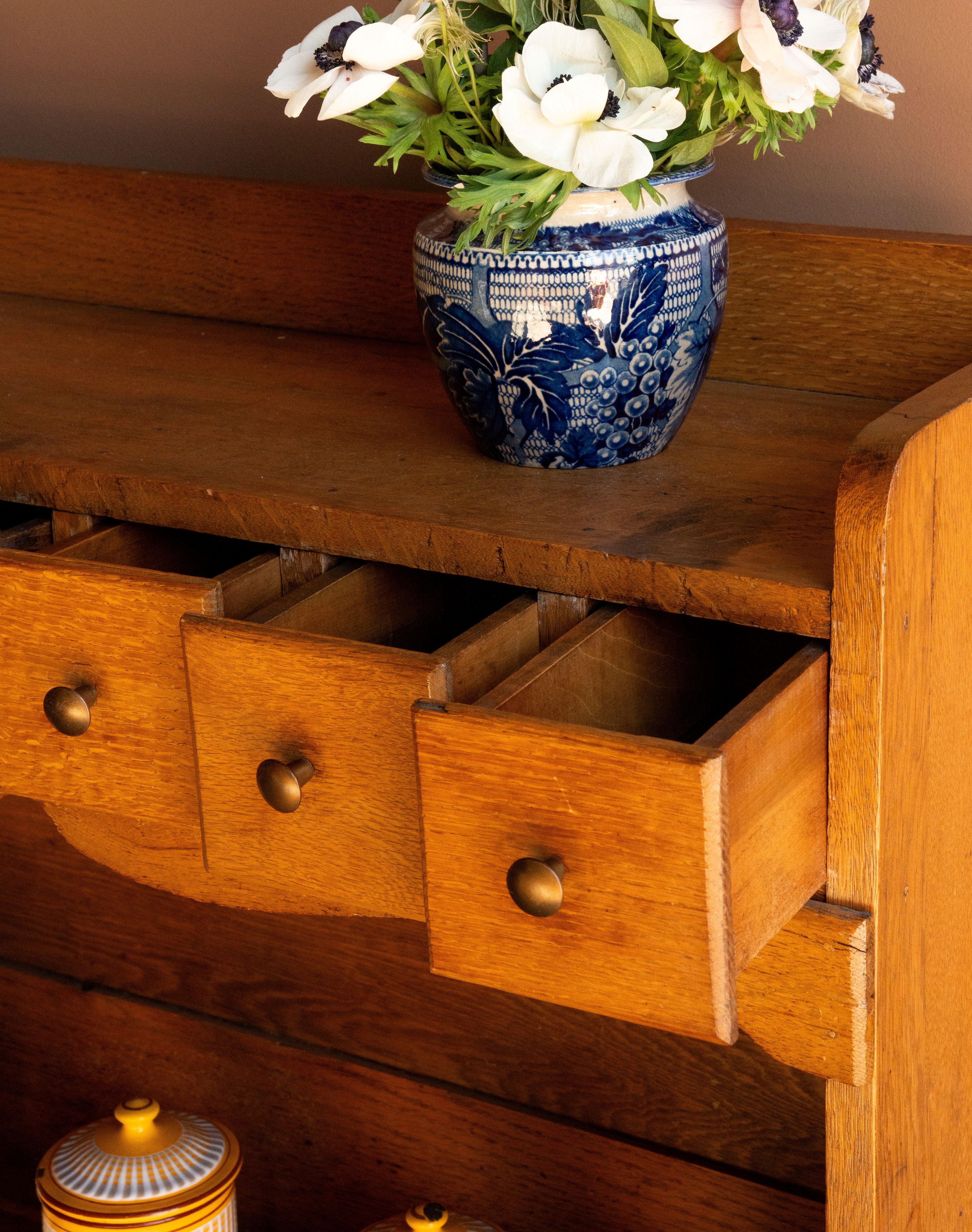Early 20th Century Wall Mounted Oak Cabinet