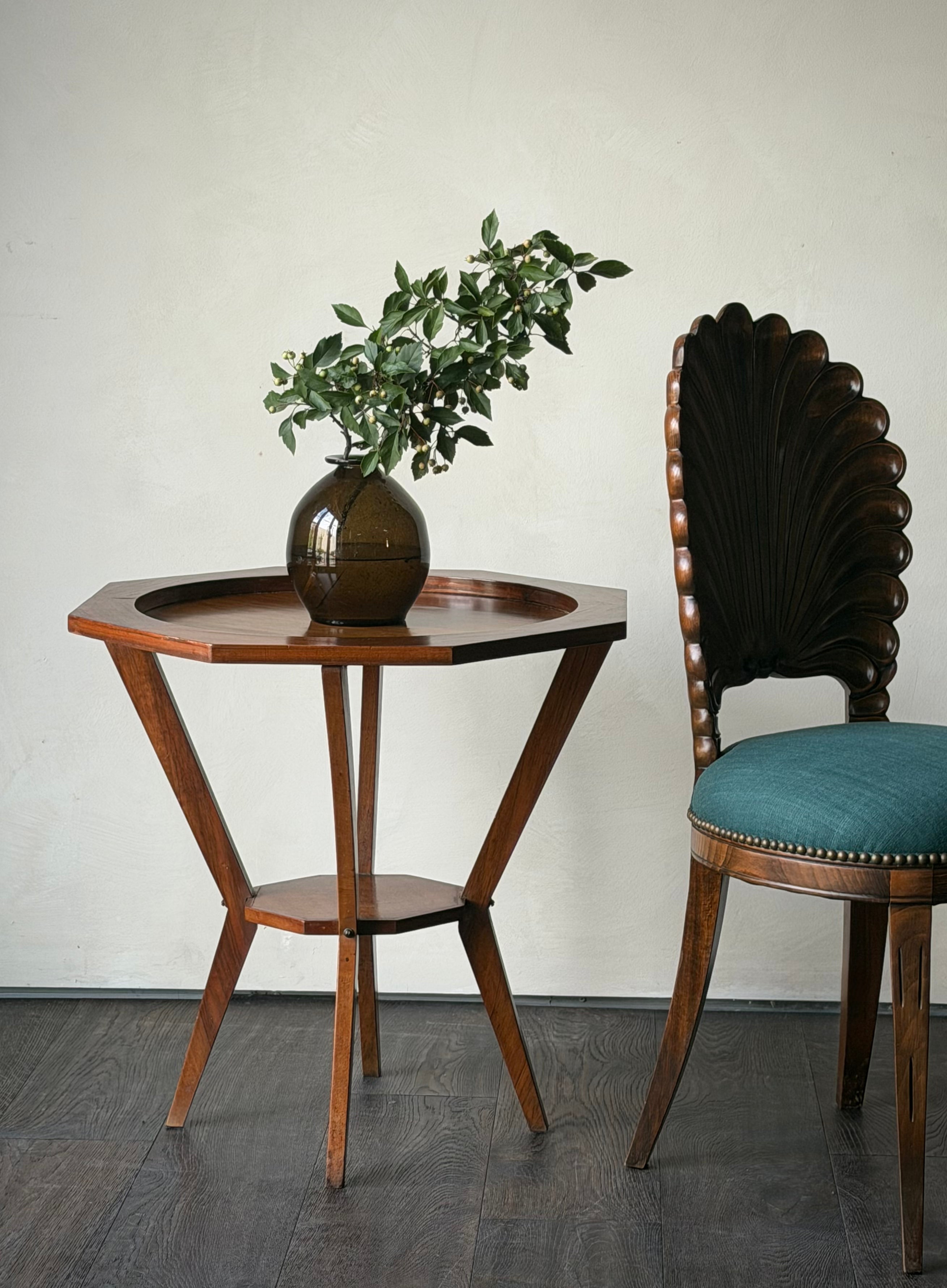 Italian Modernist Wood Side Table, 1950s