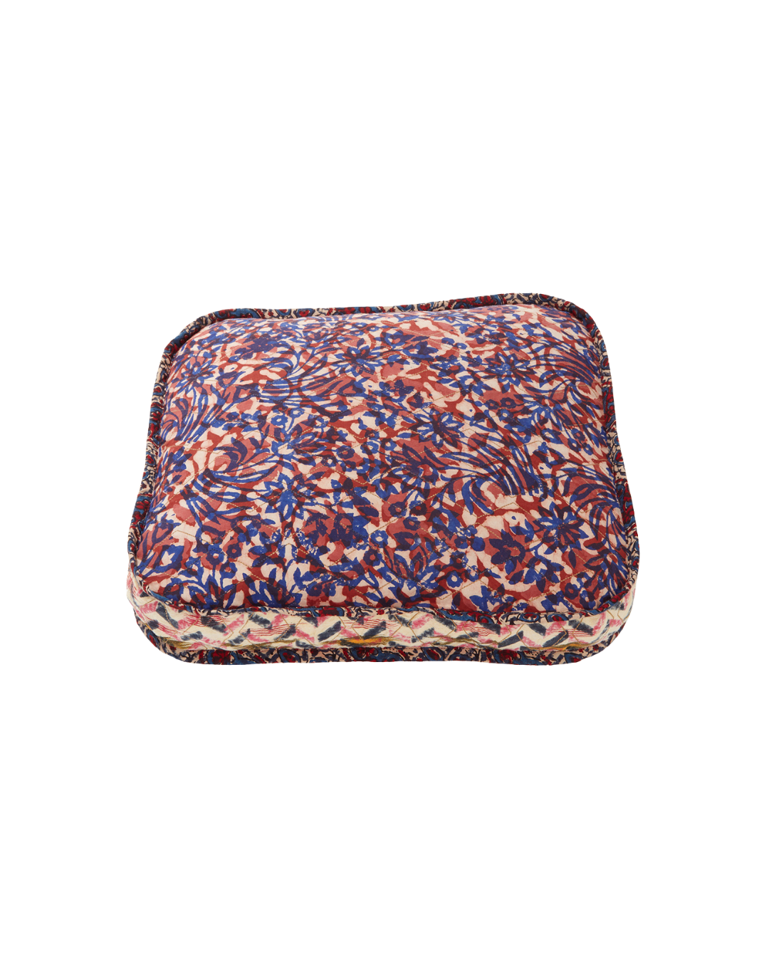 Gregory Parkinson Floral Blue Zig Zag Square Pillow