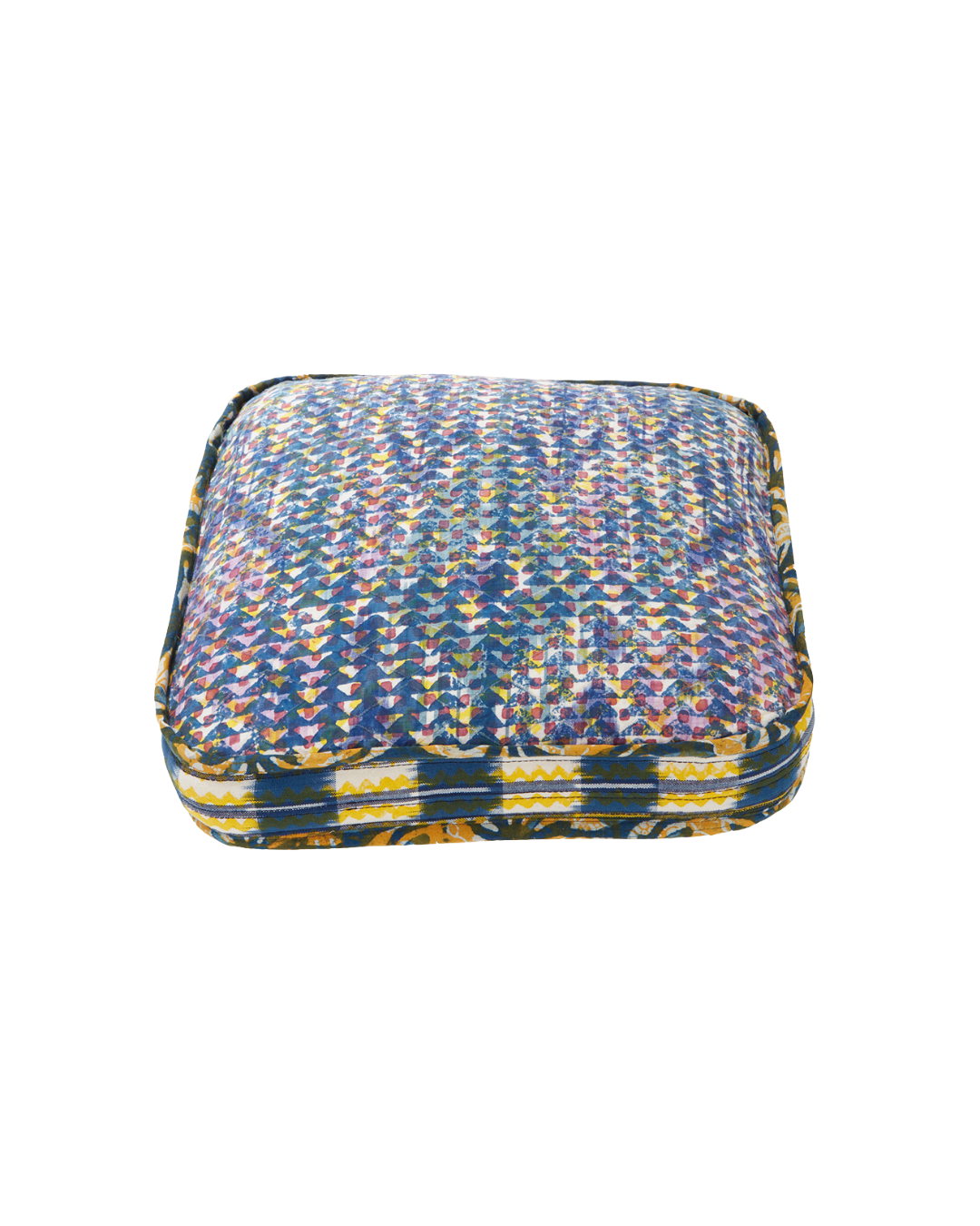 Gregory Parkinson Diamond Flower Indigo Square Pillow