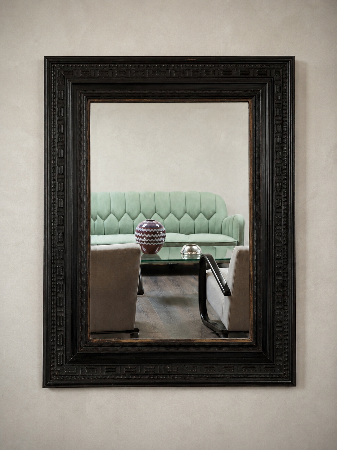 19th Century Dutch Carved Wood Mirror