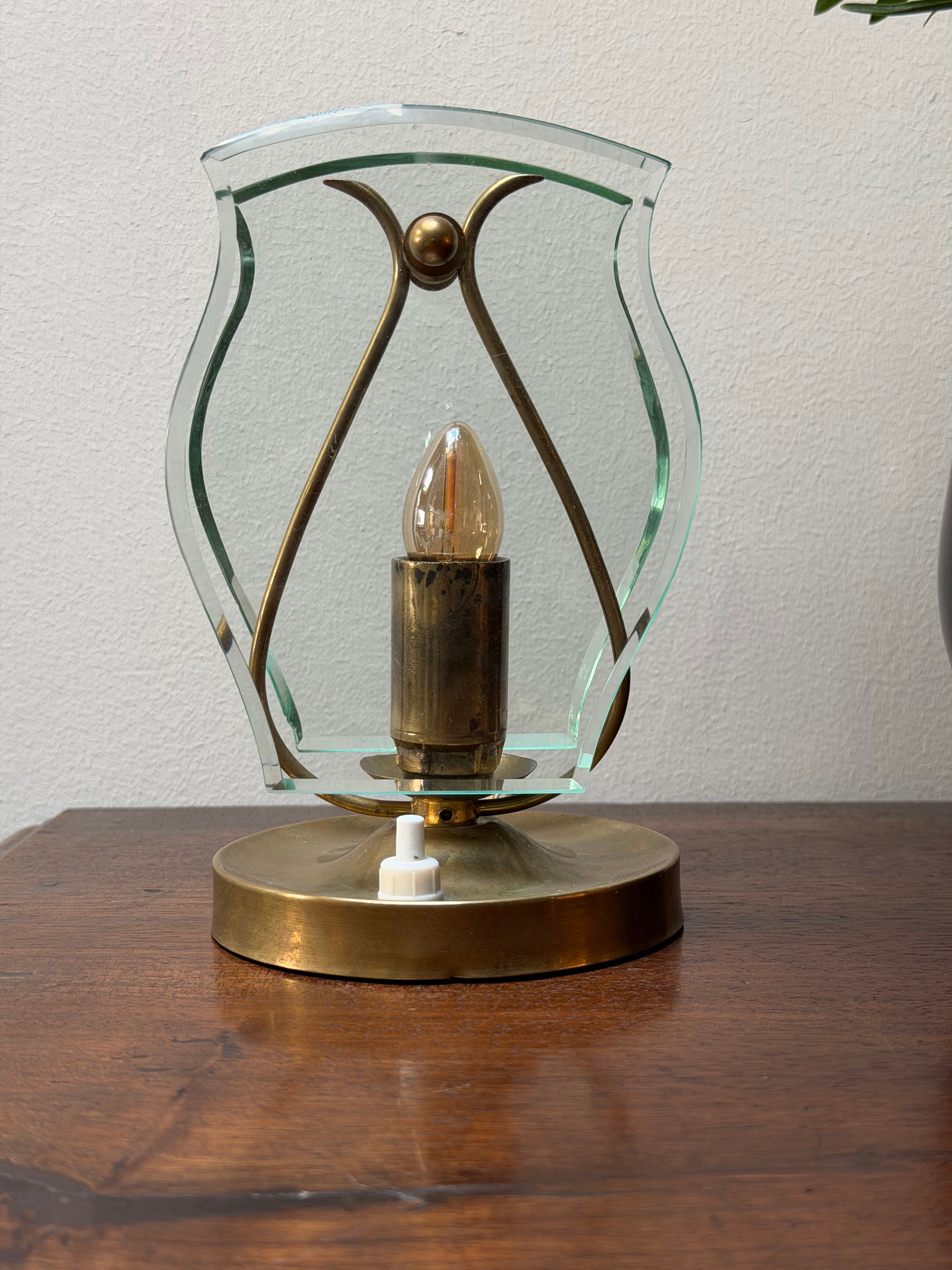 Mid Century Italian Glass Table Lamp