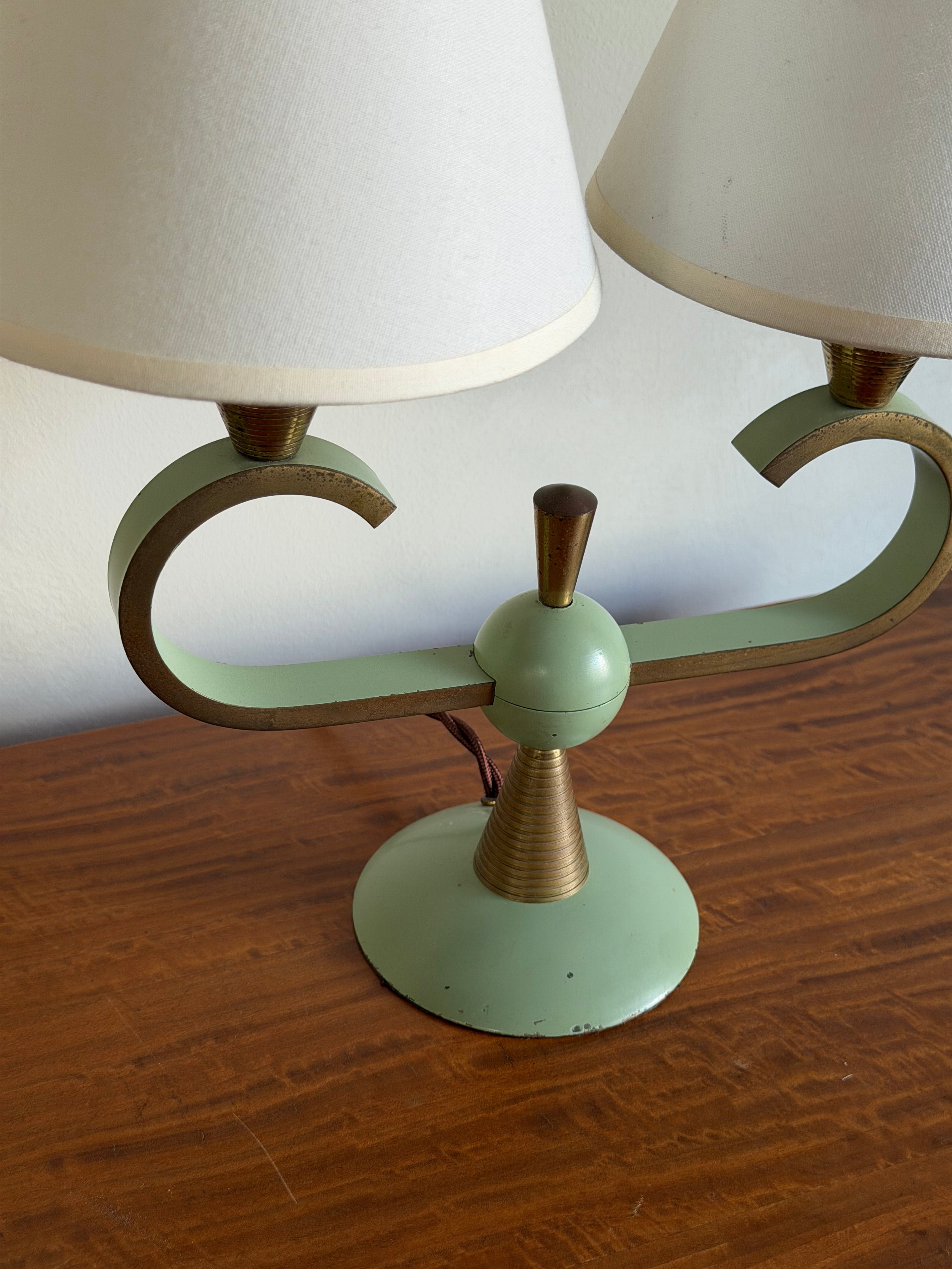 French Art Deco Table Lamps, Pair