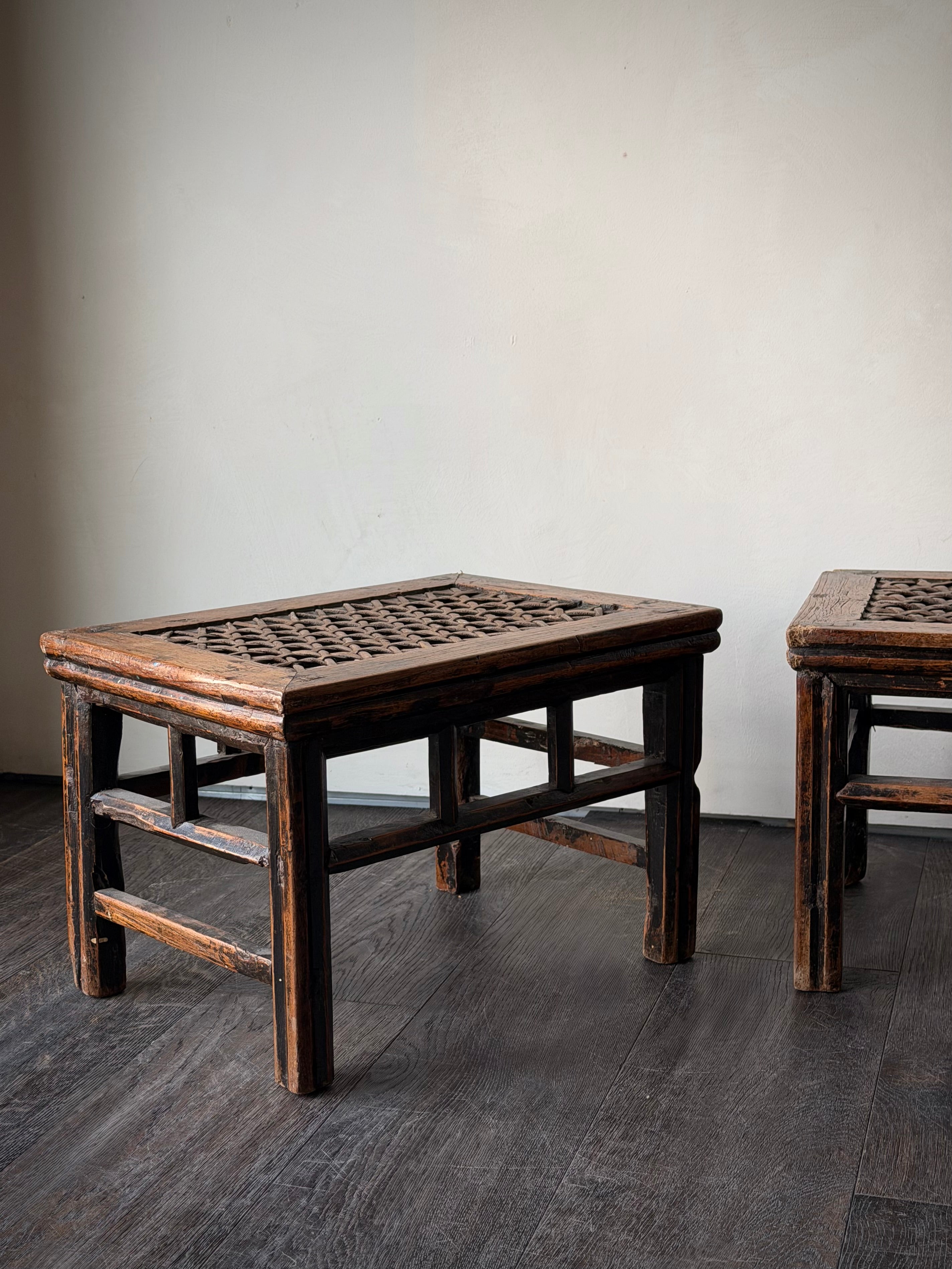 19th Century Chinese Provincial Stools, Pair