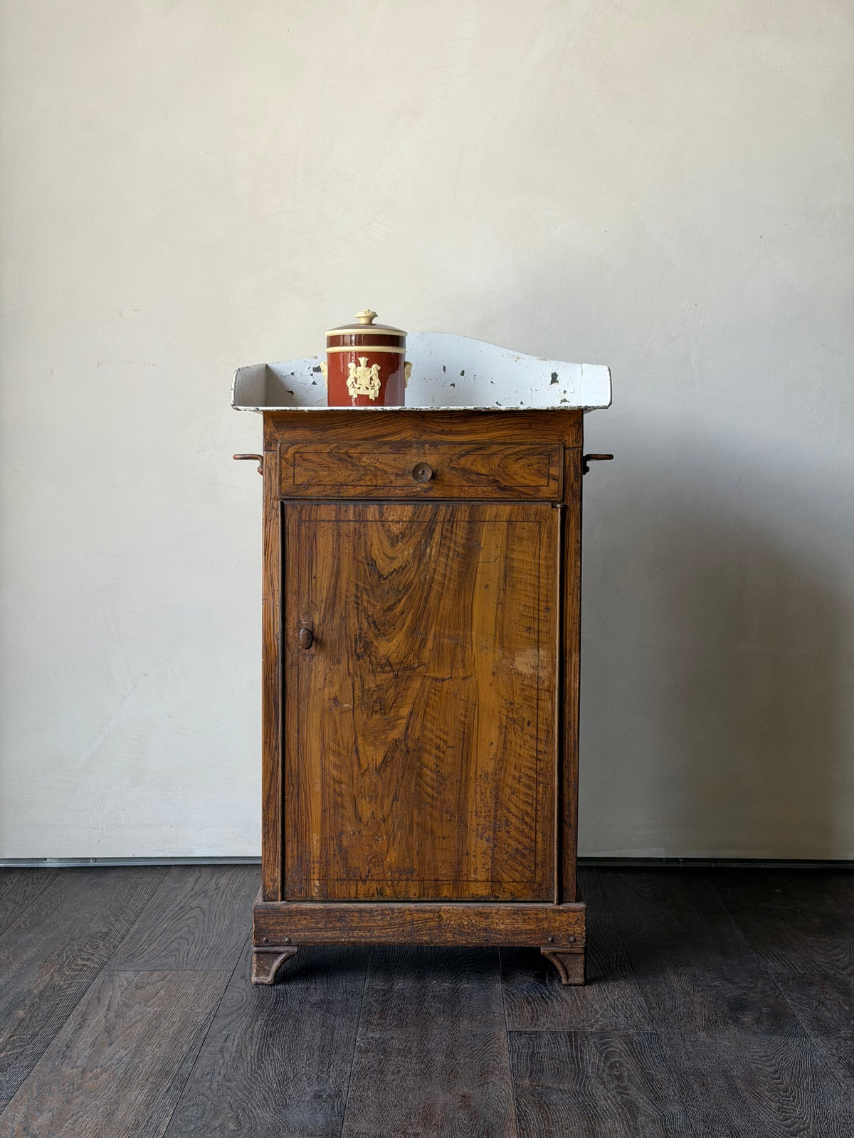 Vintage Faux Bois Metal Bathroom Cabinet