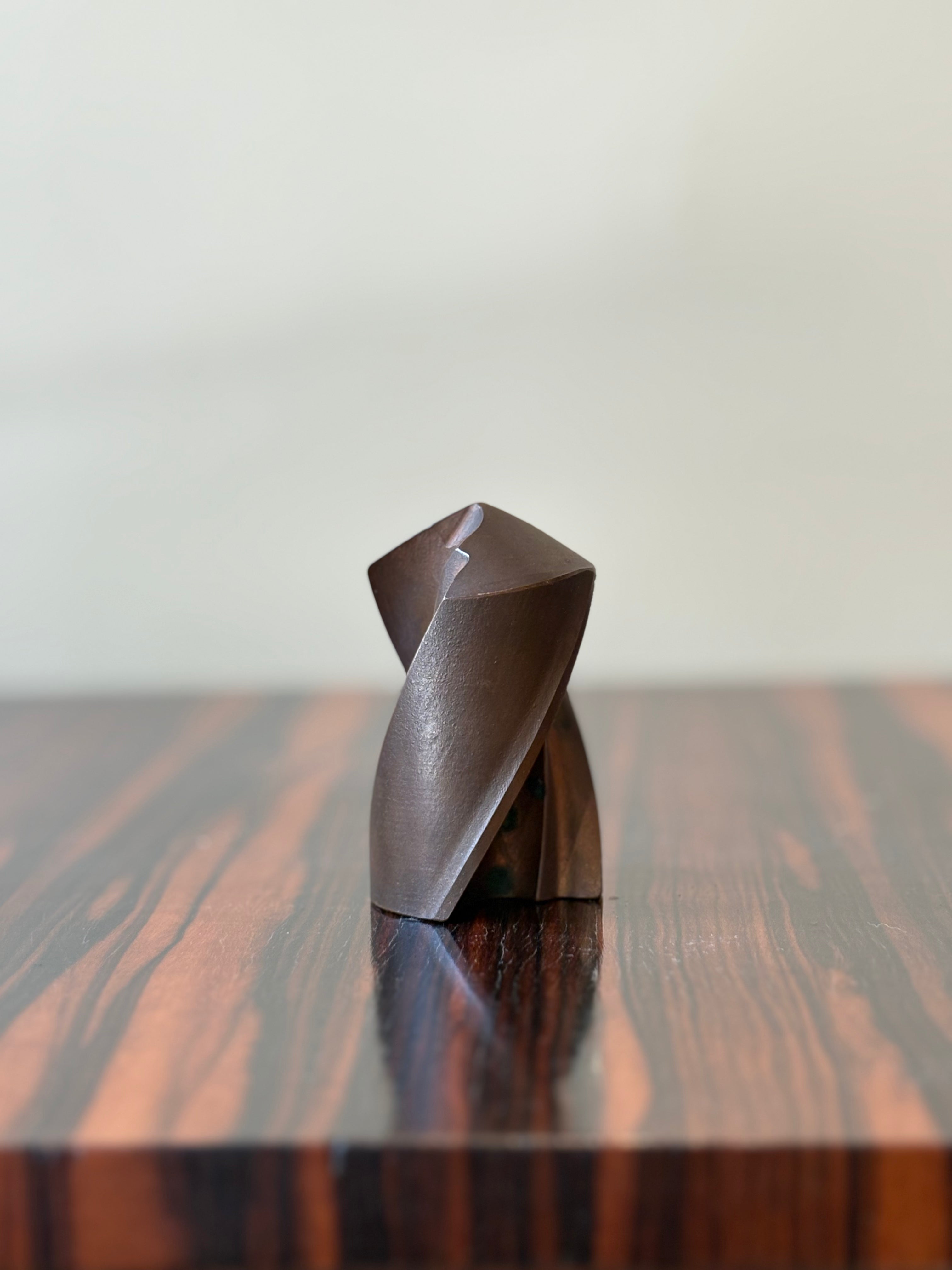 Bronze Drill Paperweight Sculpture