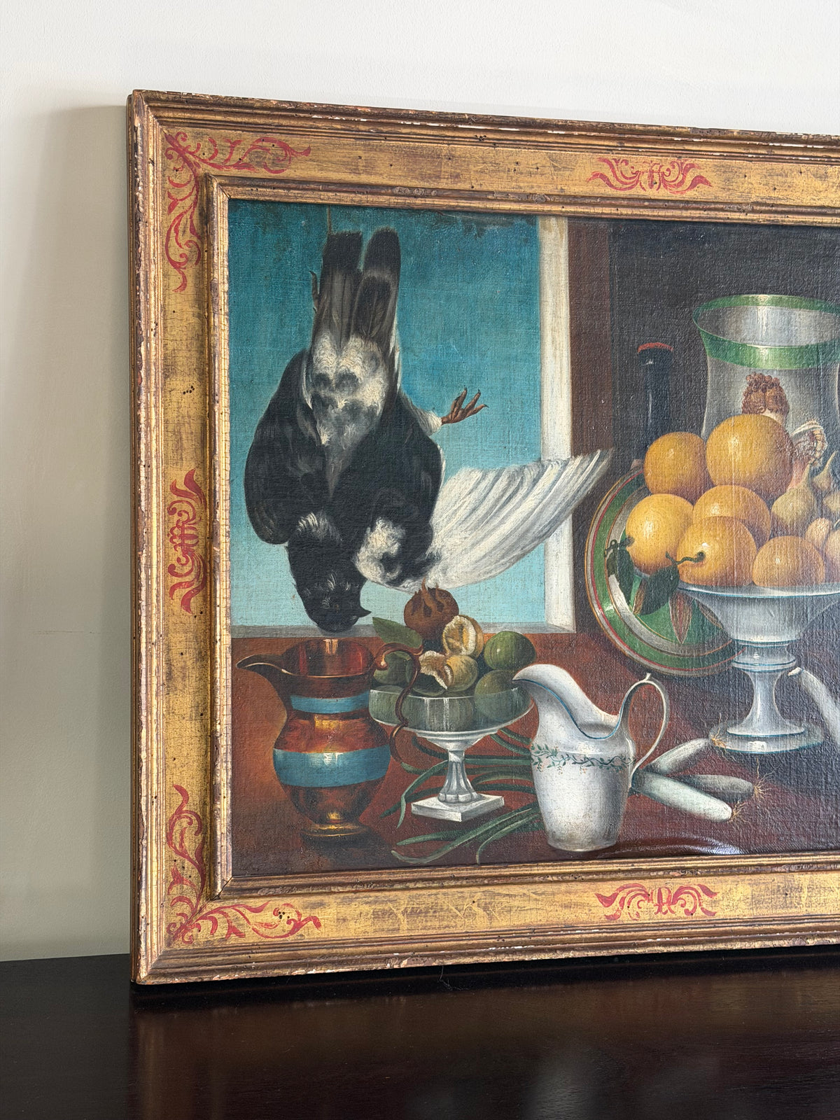 Antique French Still Life with Fruit and Game, 18th Century
