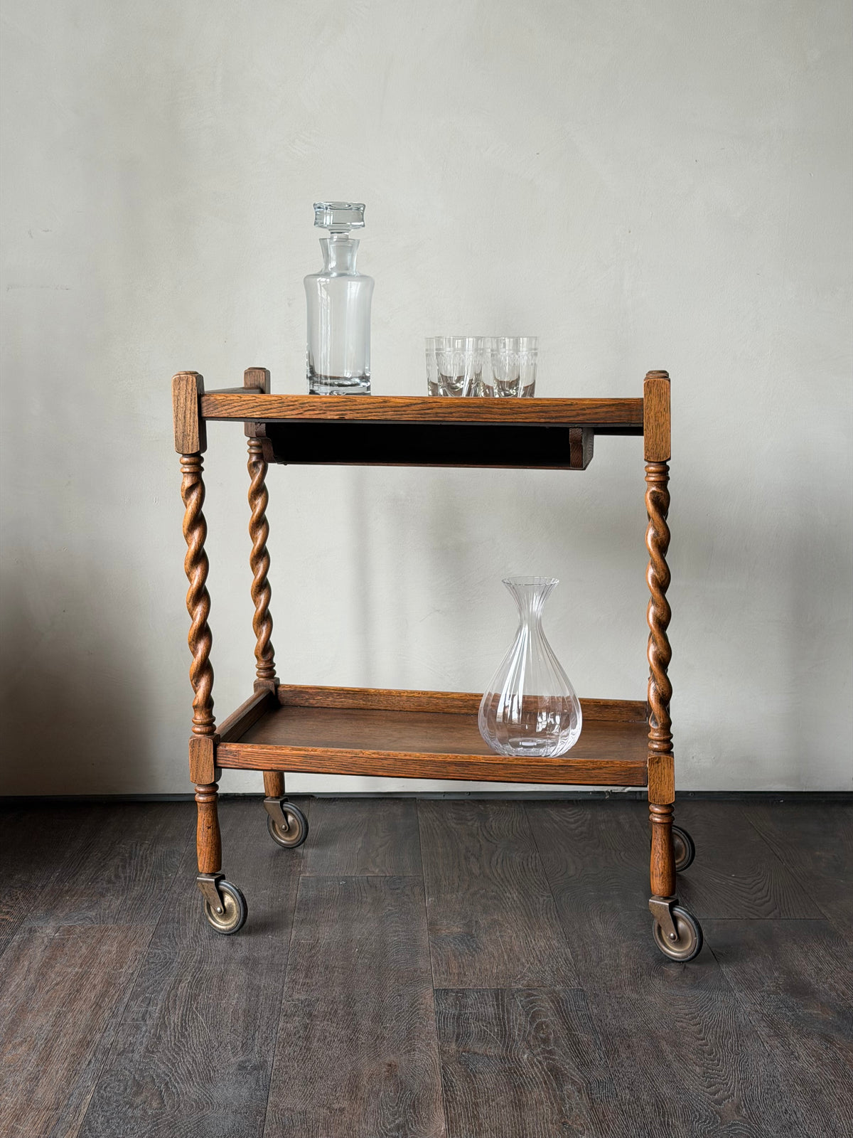 English Barley Twist Drinks Bar Cart