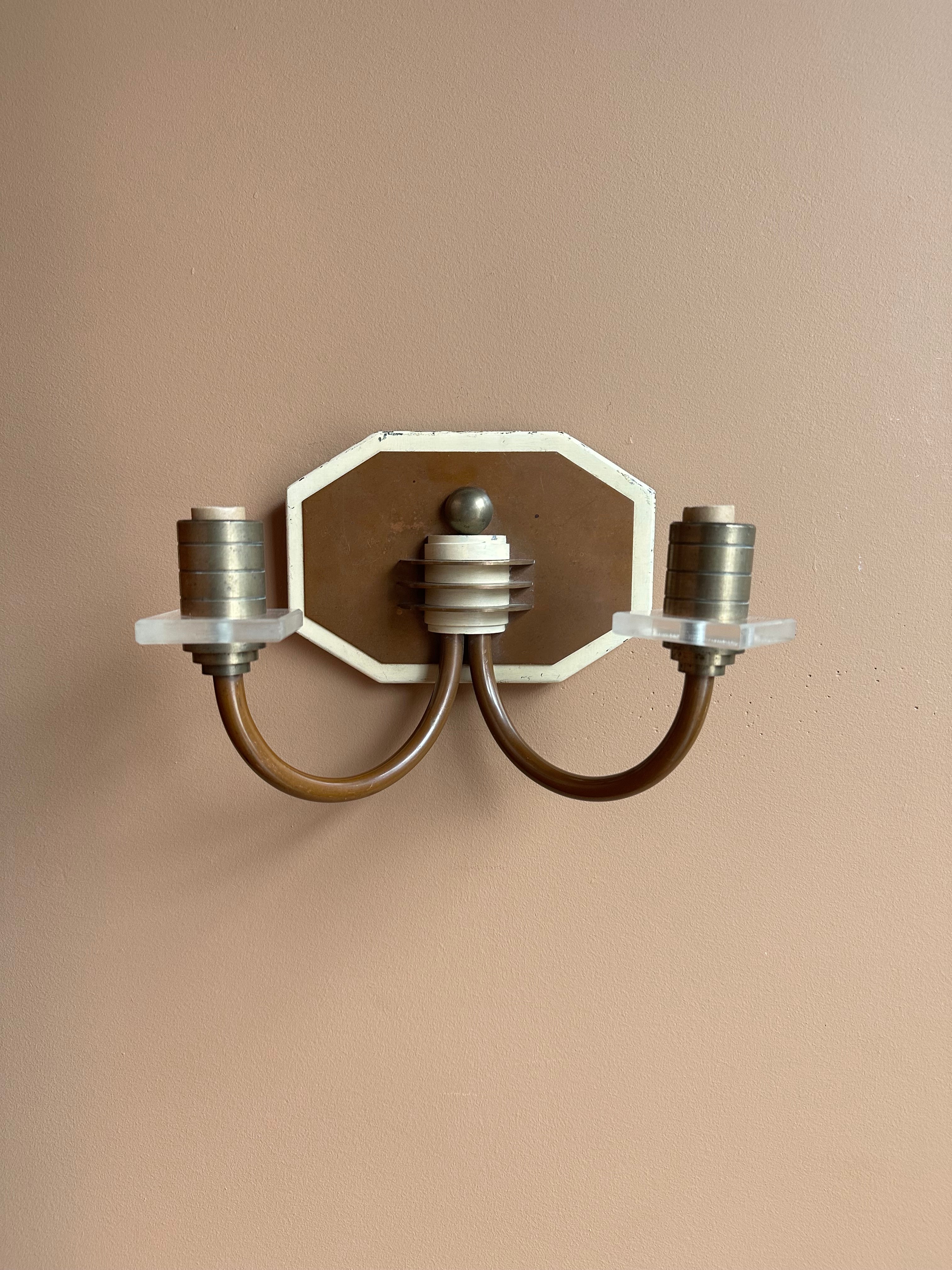 French Art Deco Sconces, Pair