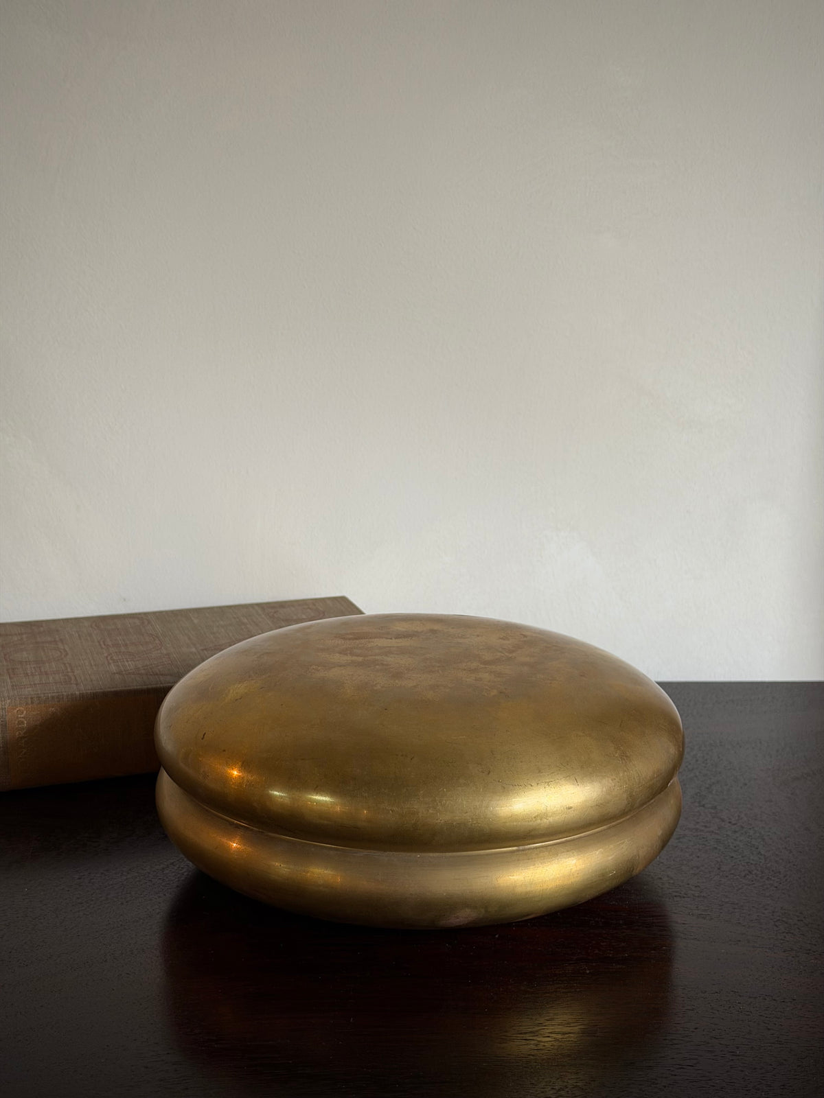 Large Hand Made Brass Lidded Vessel, circa 1970s