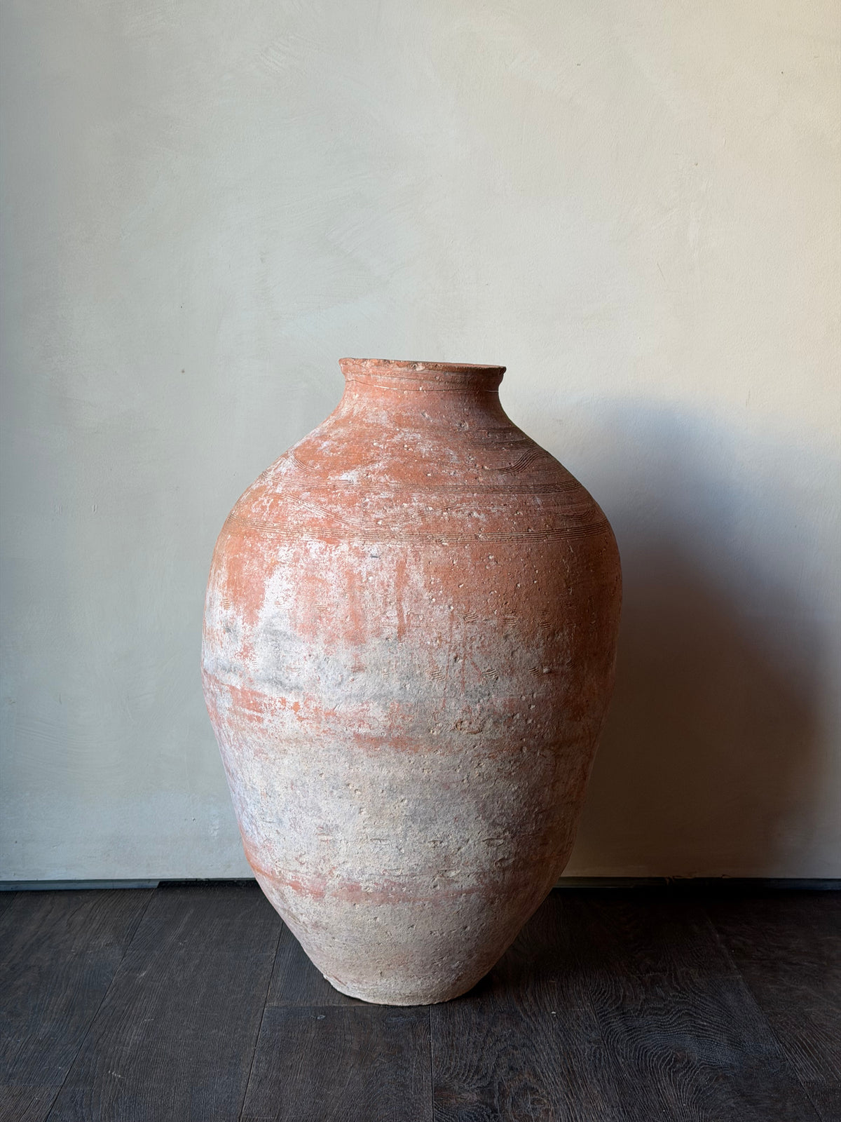 Terracotta Vintage Turkish Olive Pot, Tall