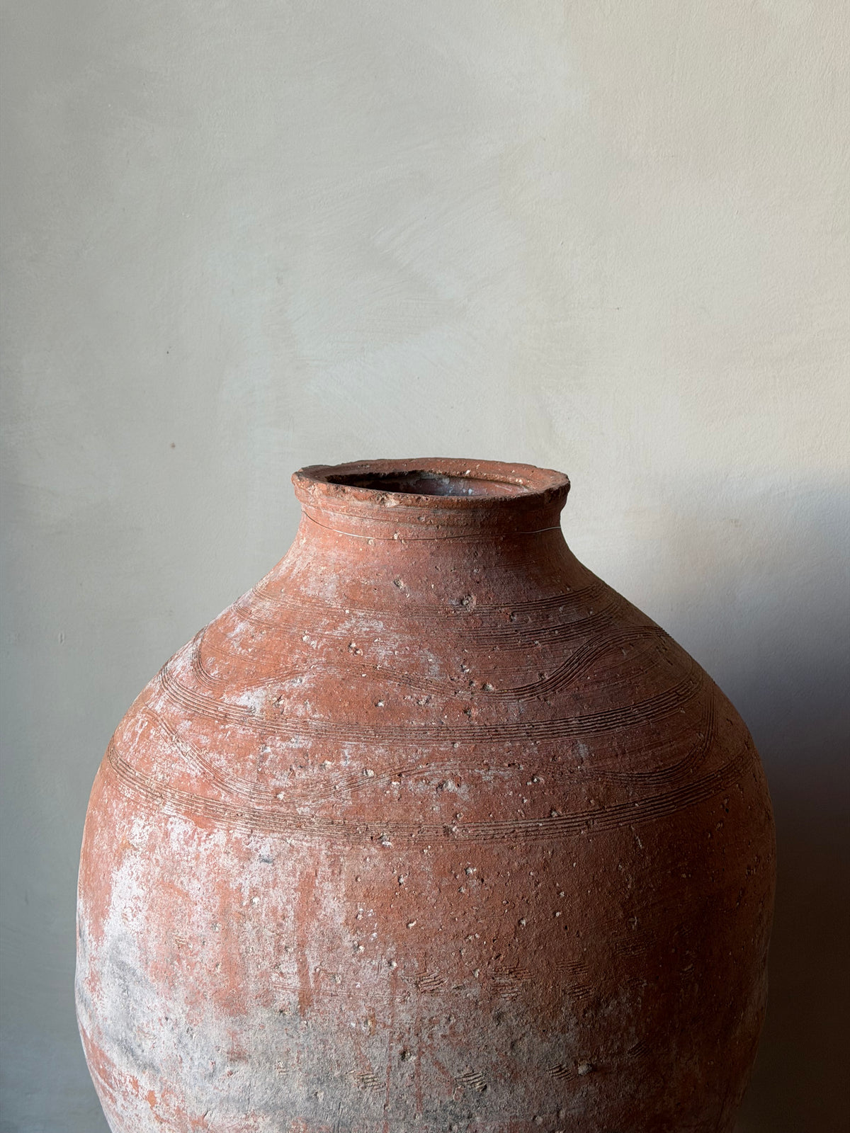 Terracotta Vintage Turkish Olive Pot, Tall
