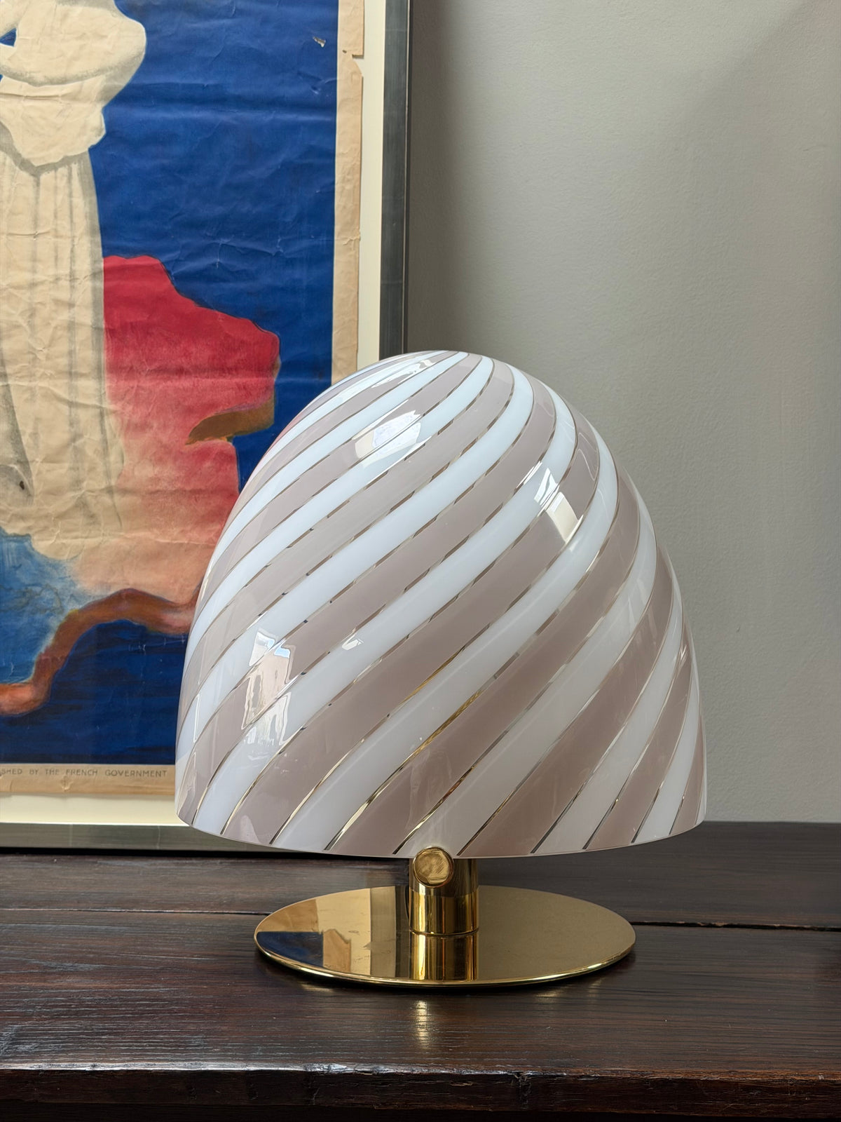 Murano Glass Domed LT 394 Table Lamp by Carlo Nason for Mazzega, 1970s