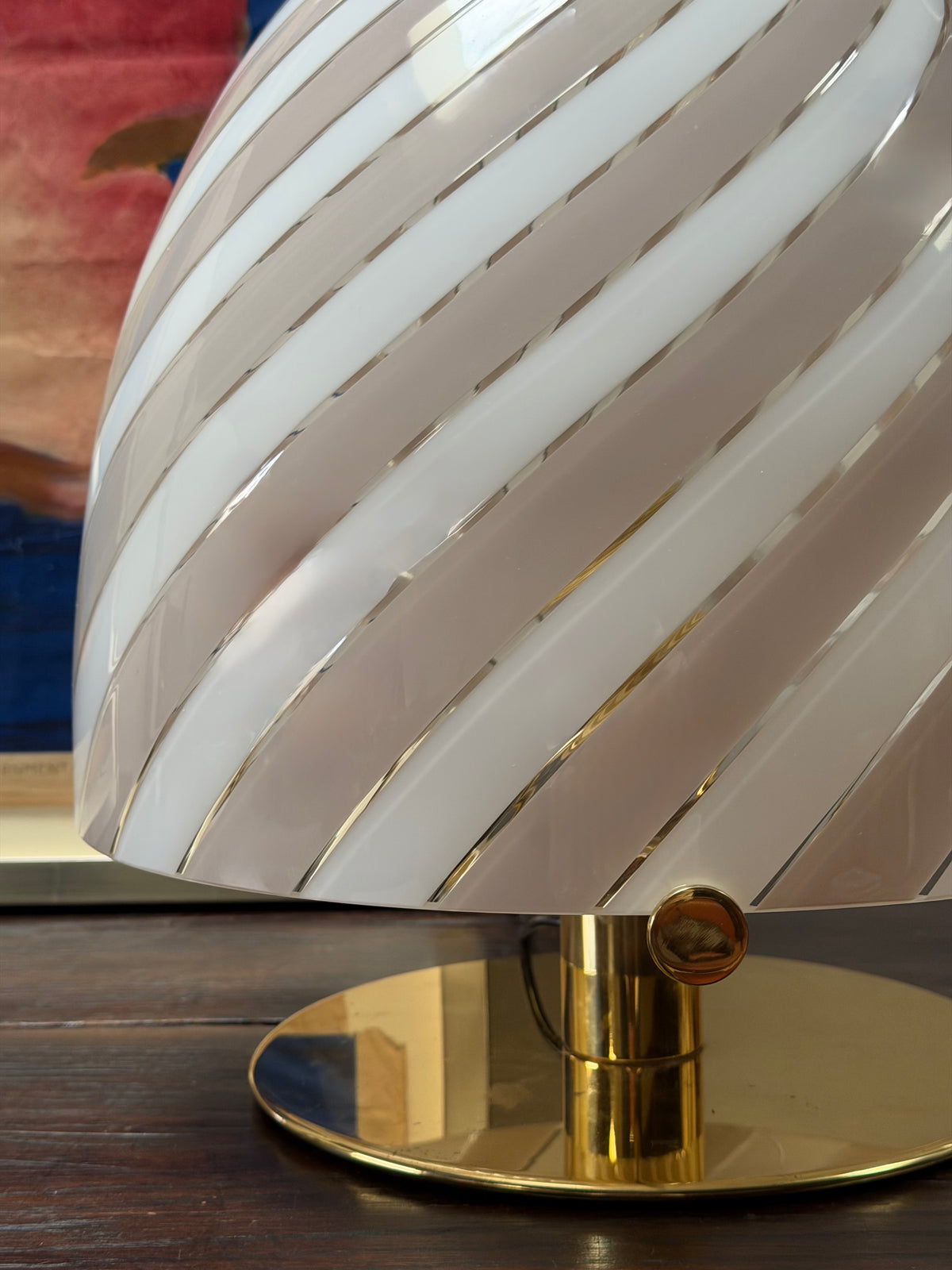 Murano Glass Domed LT 394 Table Lamp by Carlo Nason for Mazzega, 1970s