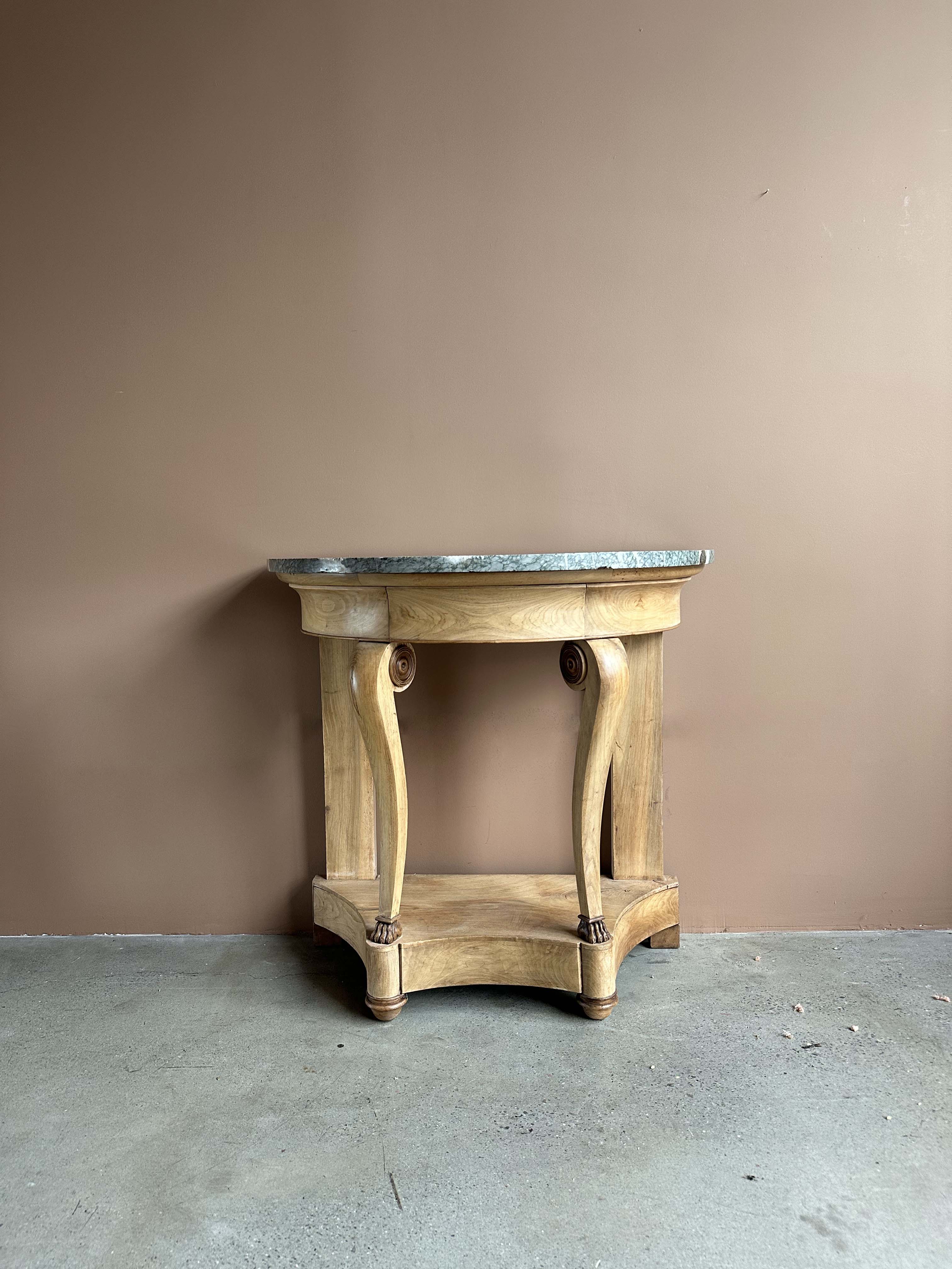 19th Century Marble Demi Lune Console Table