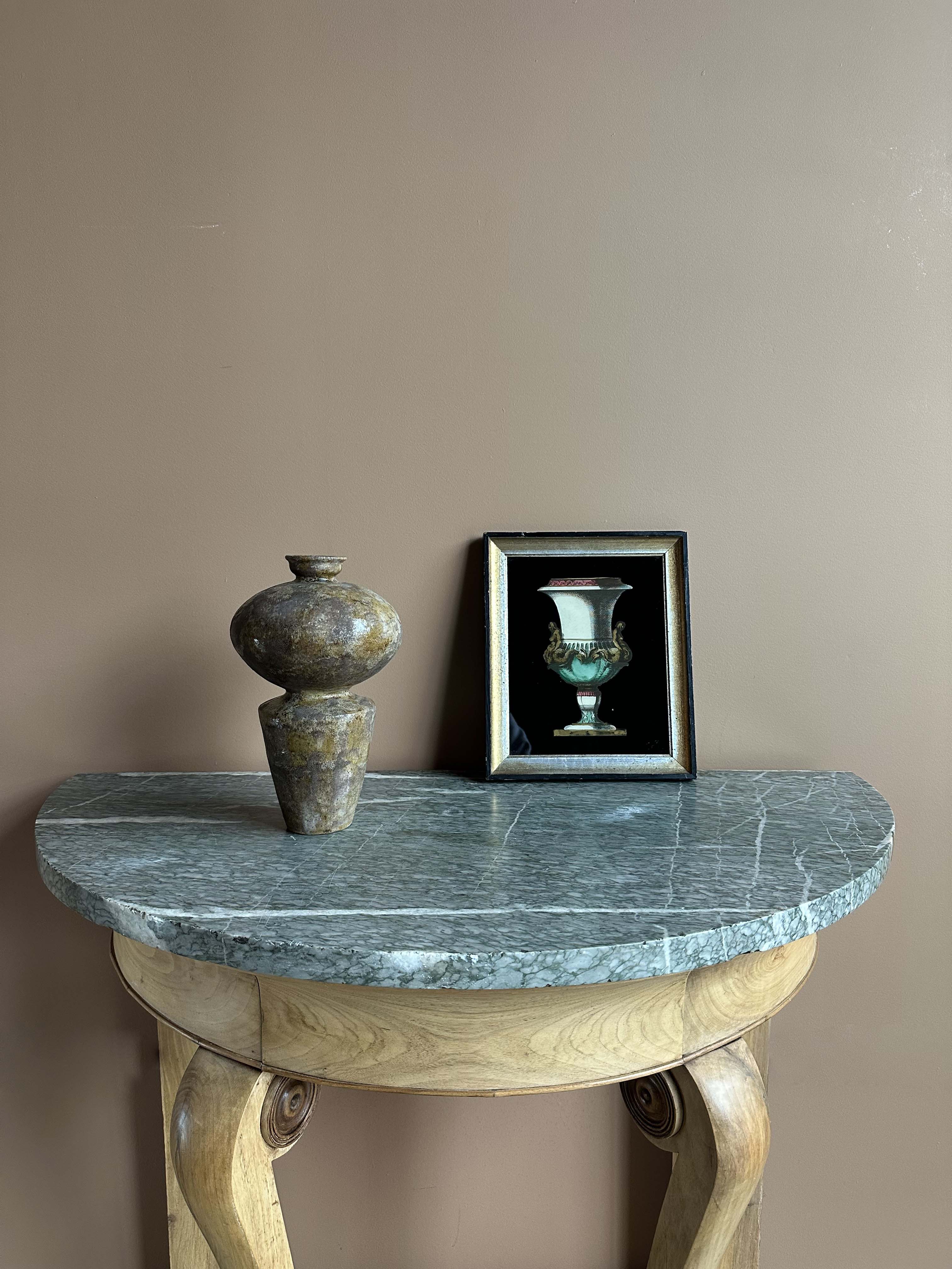 19th Century Marble Demi Lune Console Table