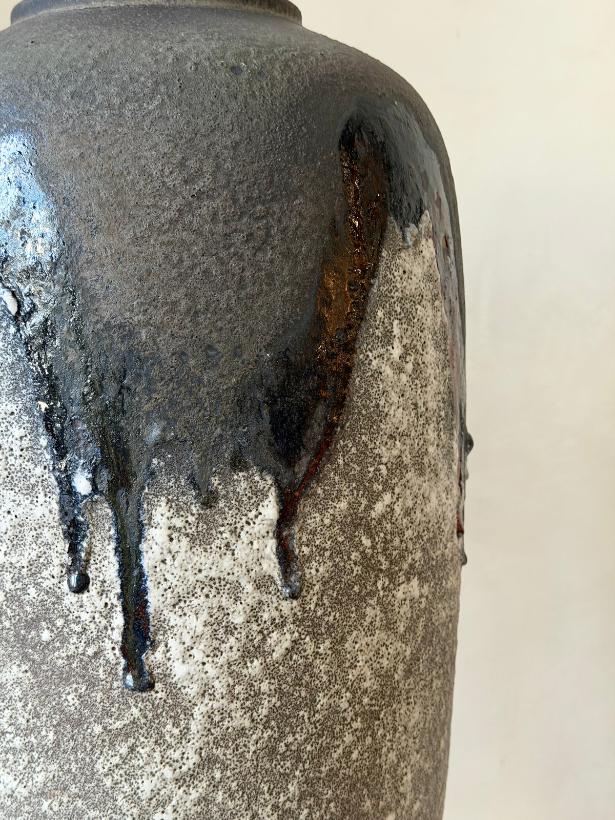 Fat Lava Ceramic Vase with Drip Glaze