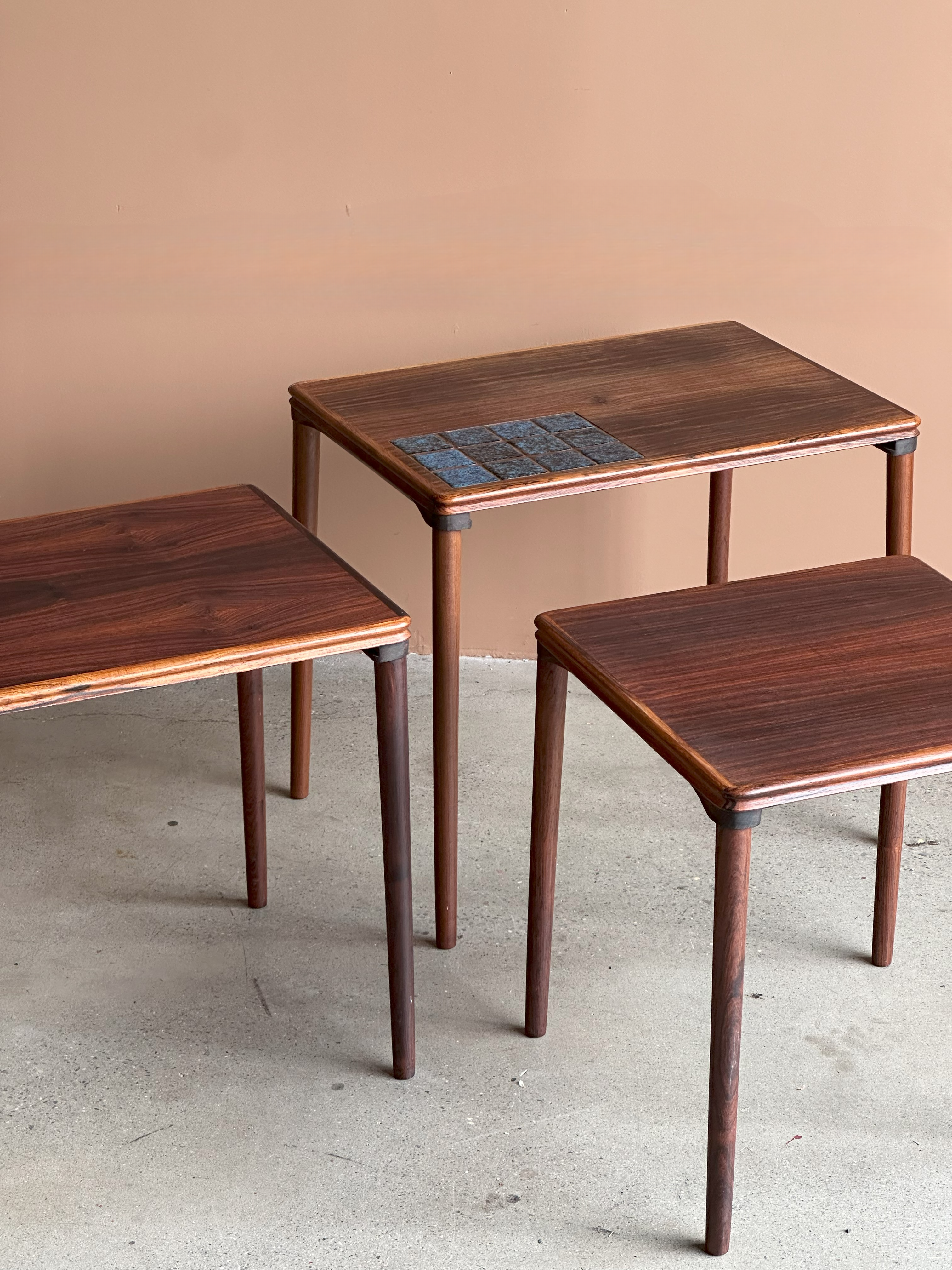 Rosewood Nesting Tables in the style of Johannes Andersen