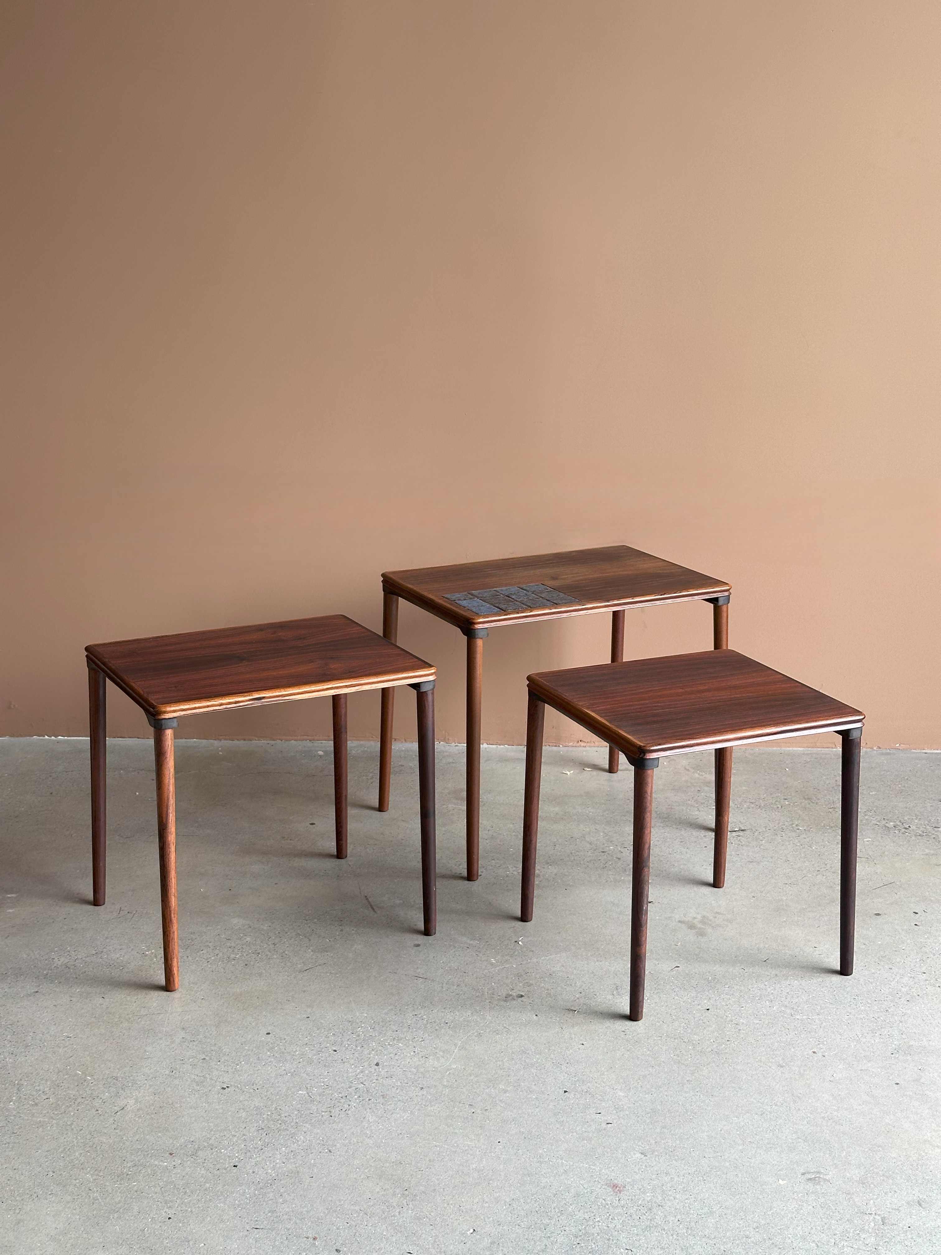 Rosewood Nesting Tables in the style of Johannes Andersen