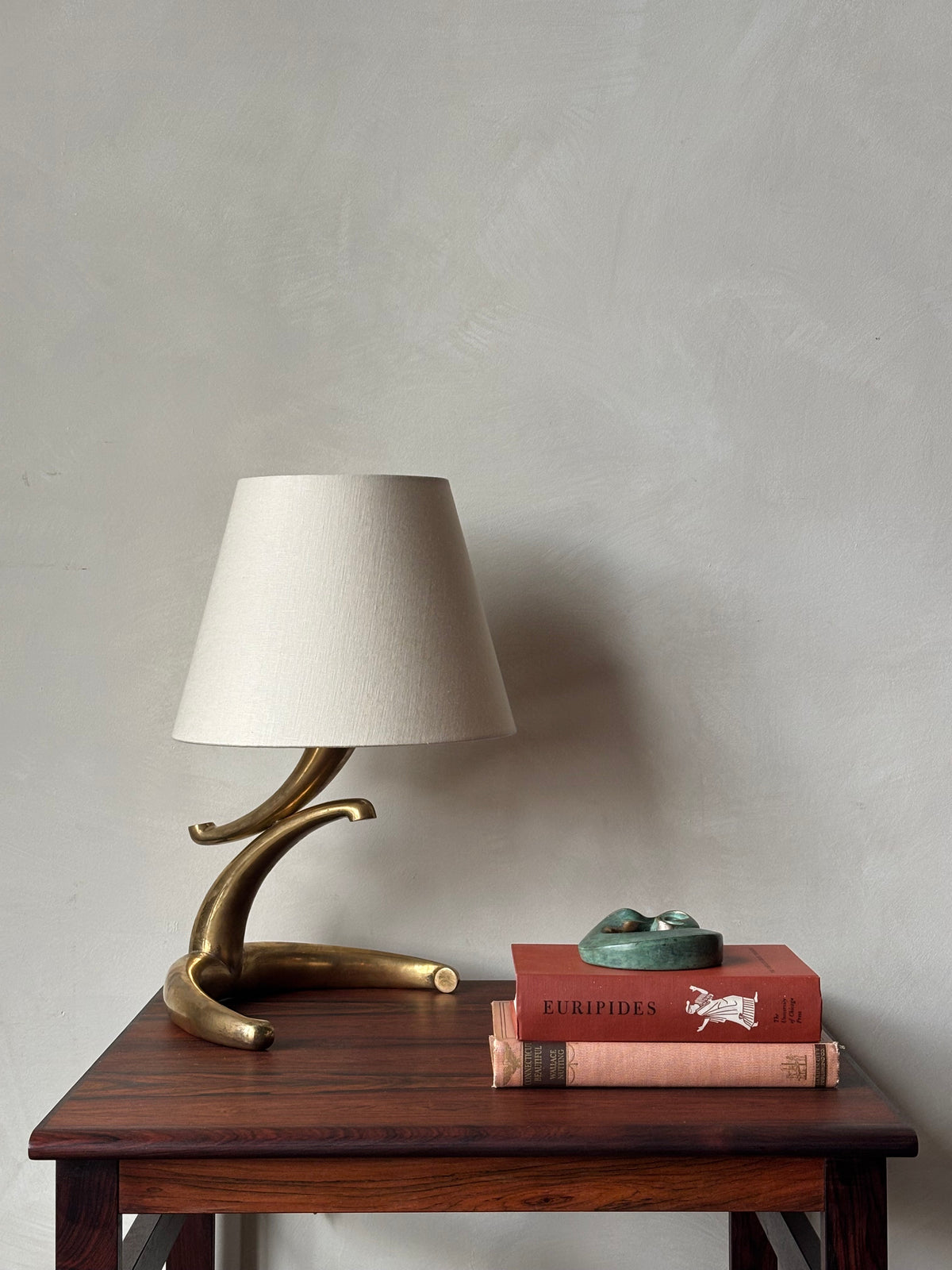 French Sculptural Brass Table Lamp