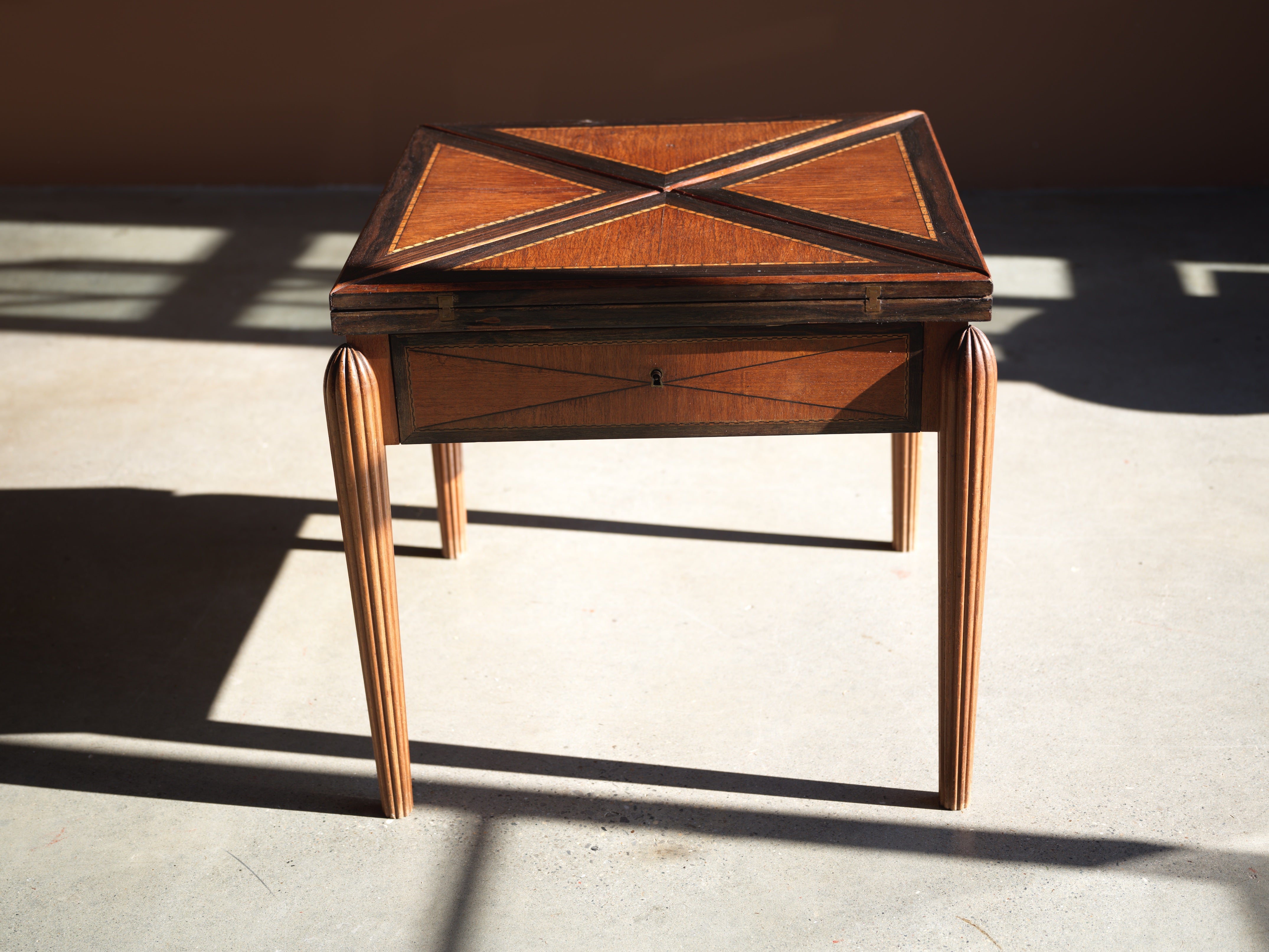 Vintage Rosewood Folding Card Table, c. 1940