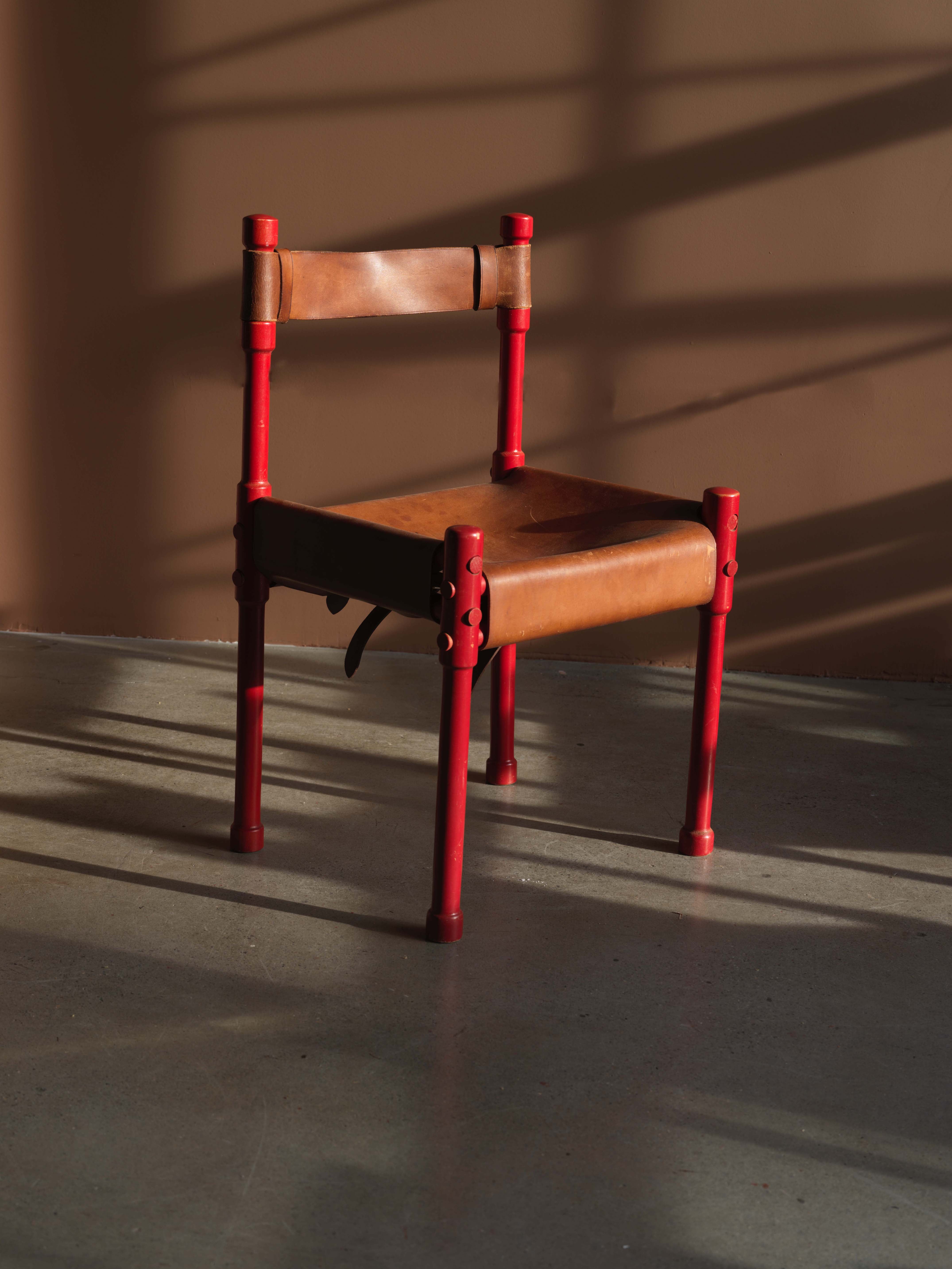 Leather Dining Chairs in the style of Asko, c. 1960, Set of 8