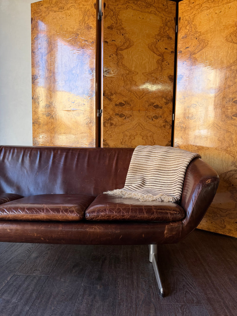 Swedish Mid-Century Leather Pod Sofa, 1960s