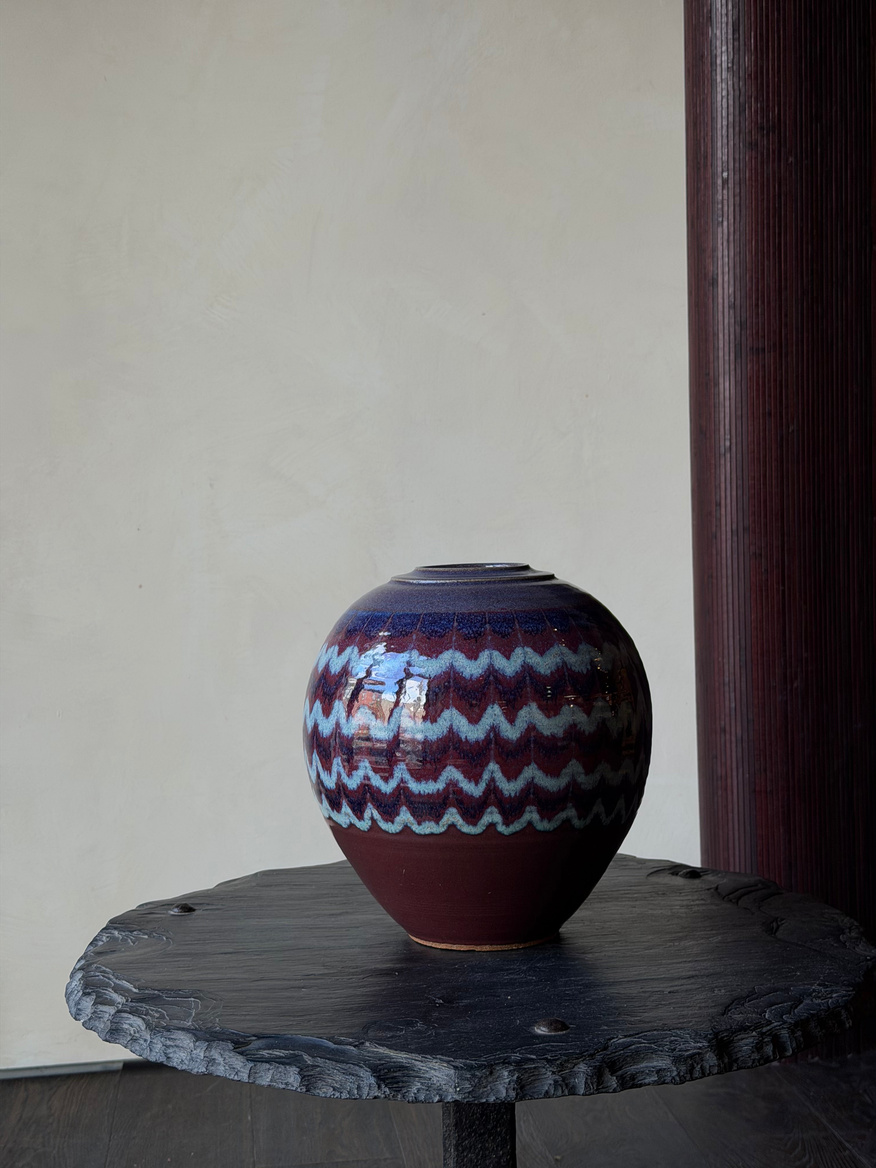 Purple and Blue Glazed Vase