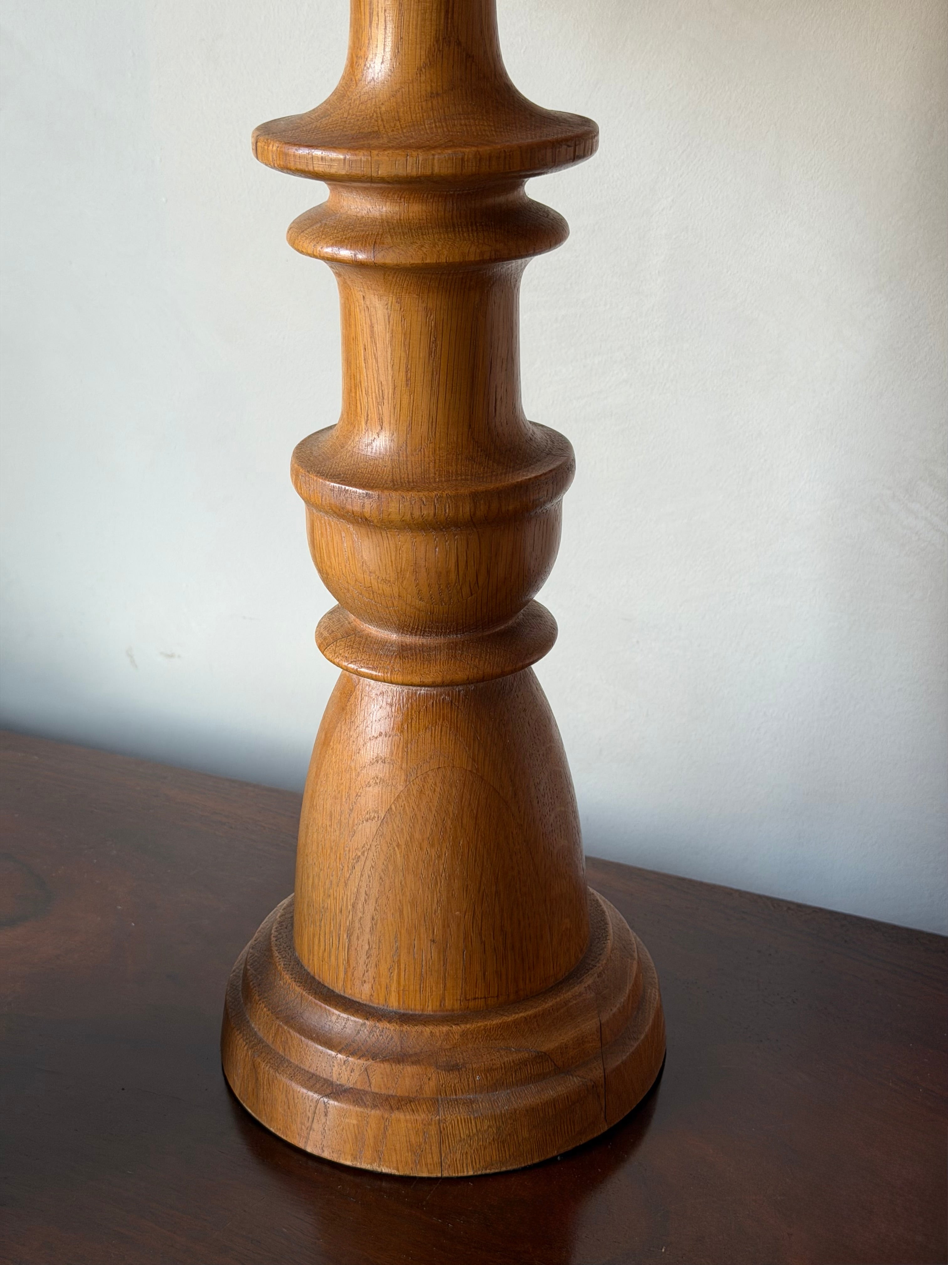 Turned Wood Lamps, Pair
