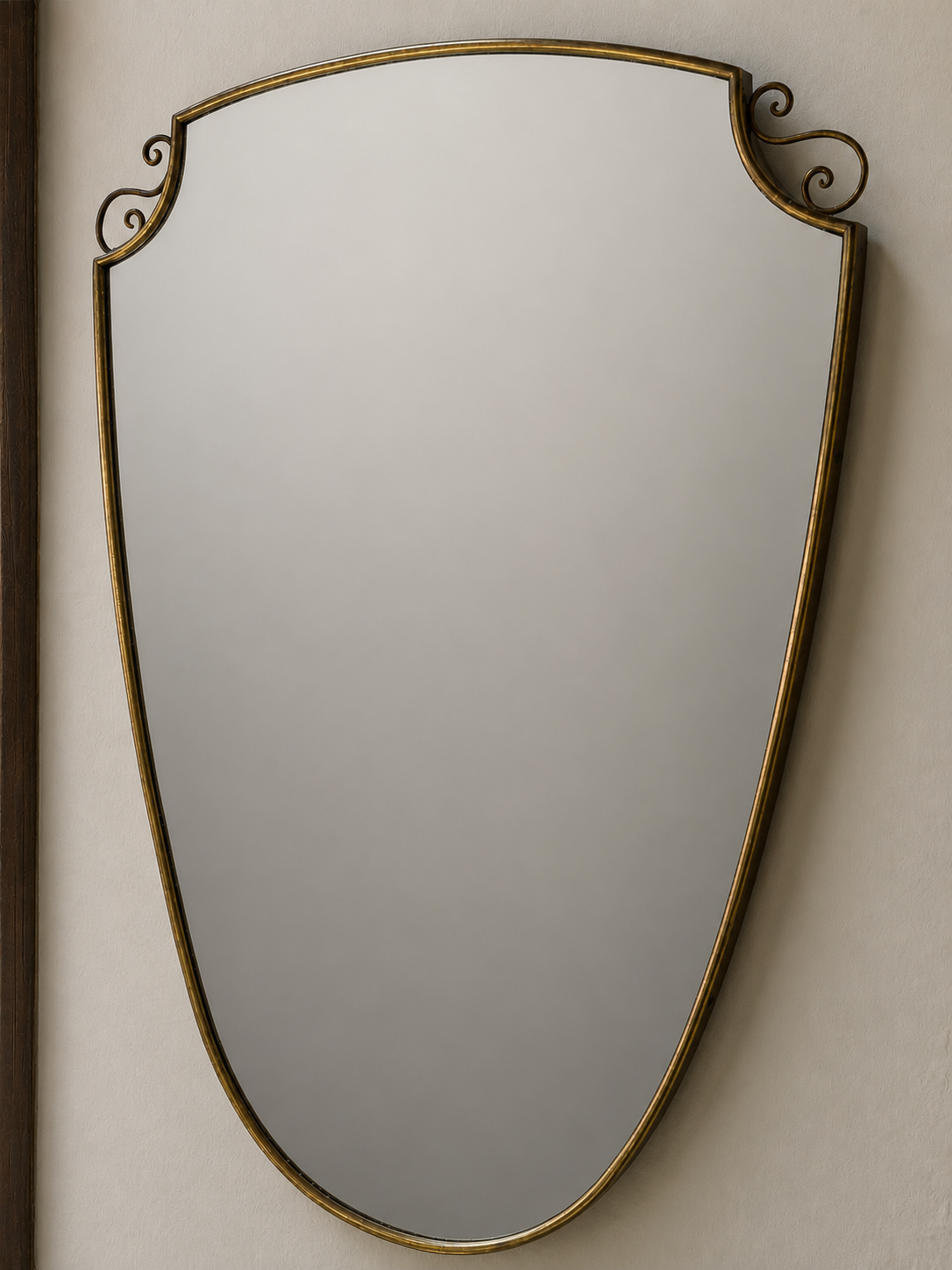 Italian Mid-Century Brass Mirror