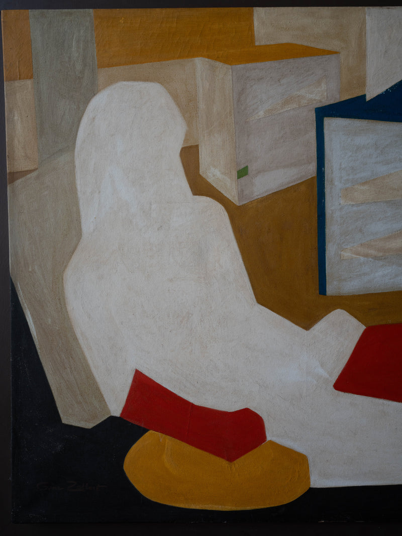 Large Modernist Figural Painting “Out of Body Experience” by Gene Zolbert