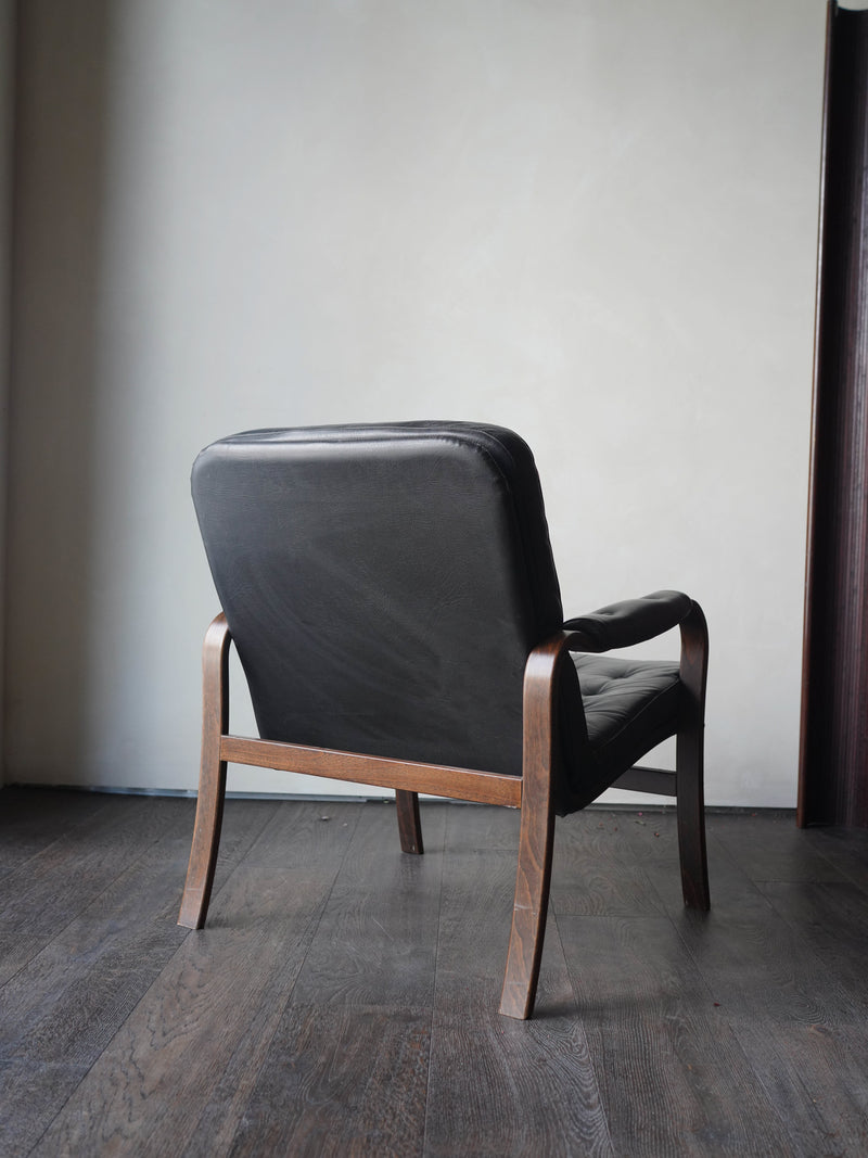 Style of Gote Swedish Leather Lounge Chair c. 1970s