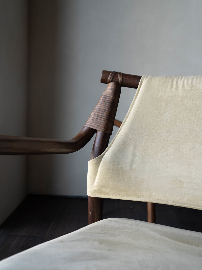Danish Bamboo and Suede Chairs