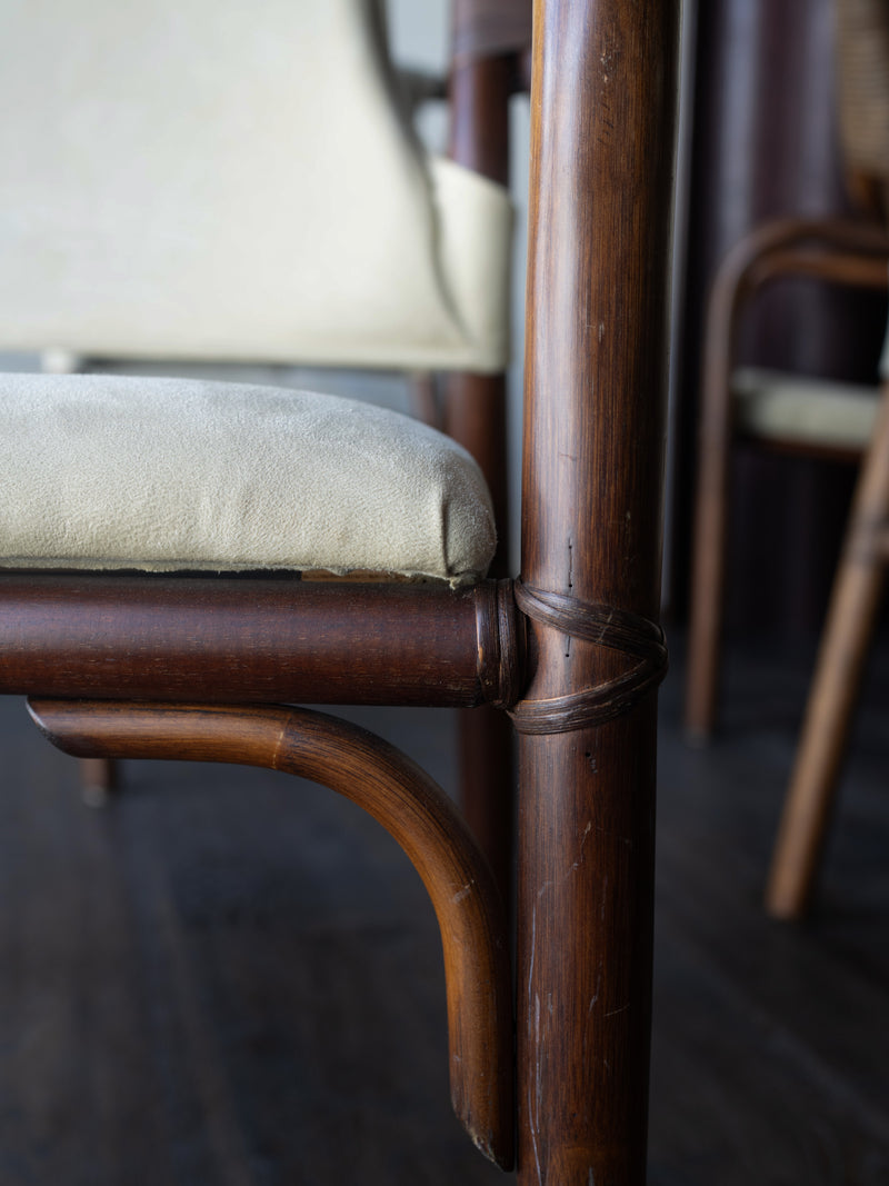 Danish Bamboo and Suede Chairs