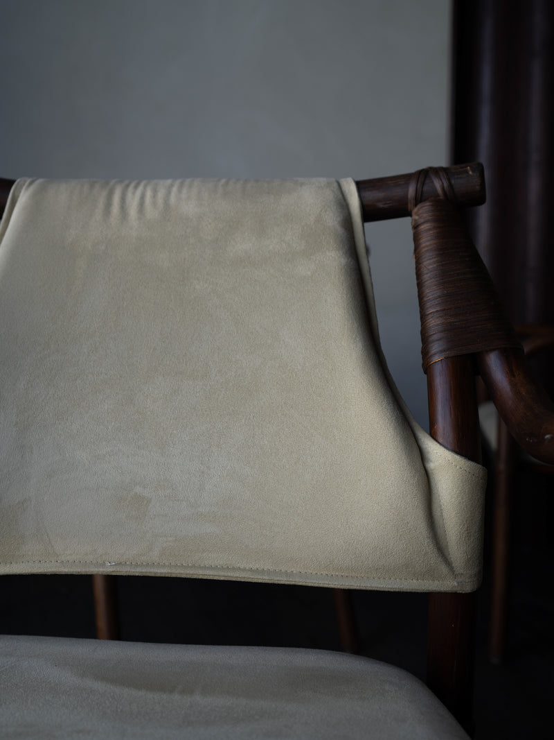 Danish Bamboo and Suede Chairs