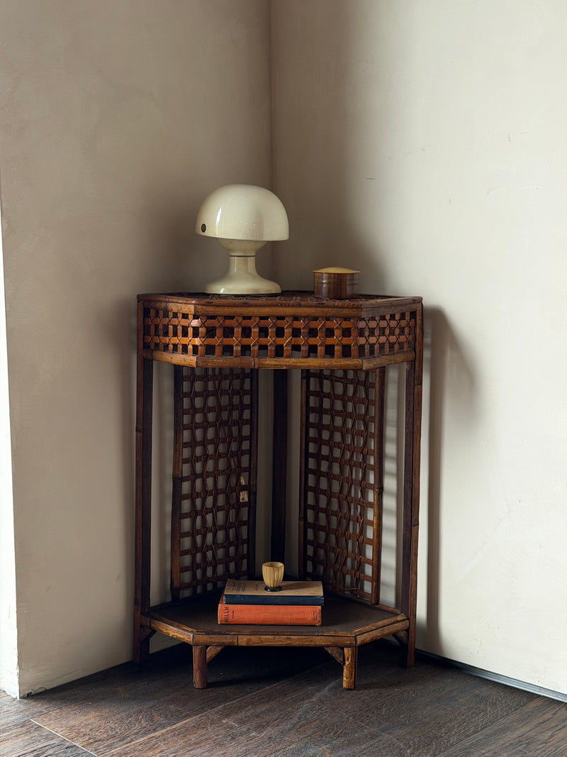 Caned Corner Console